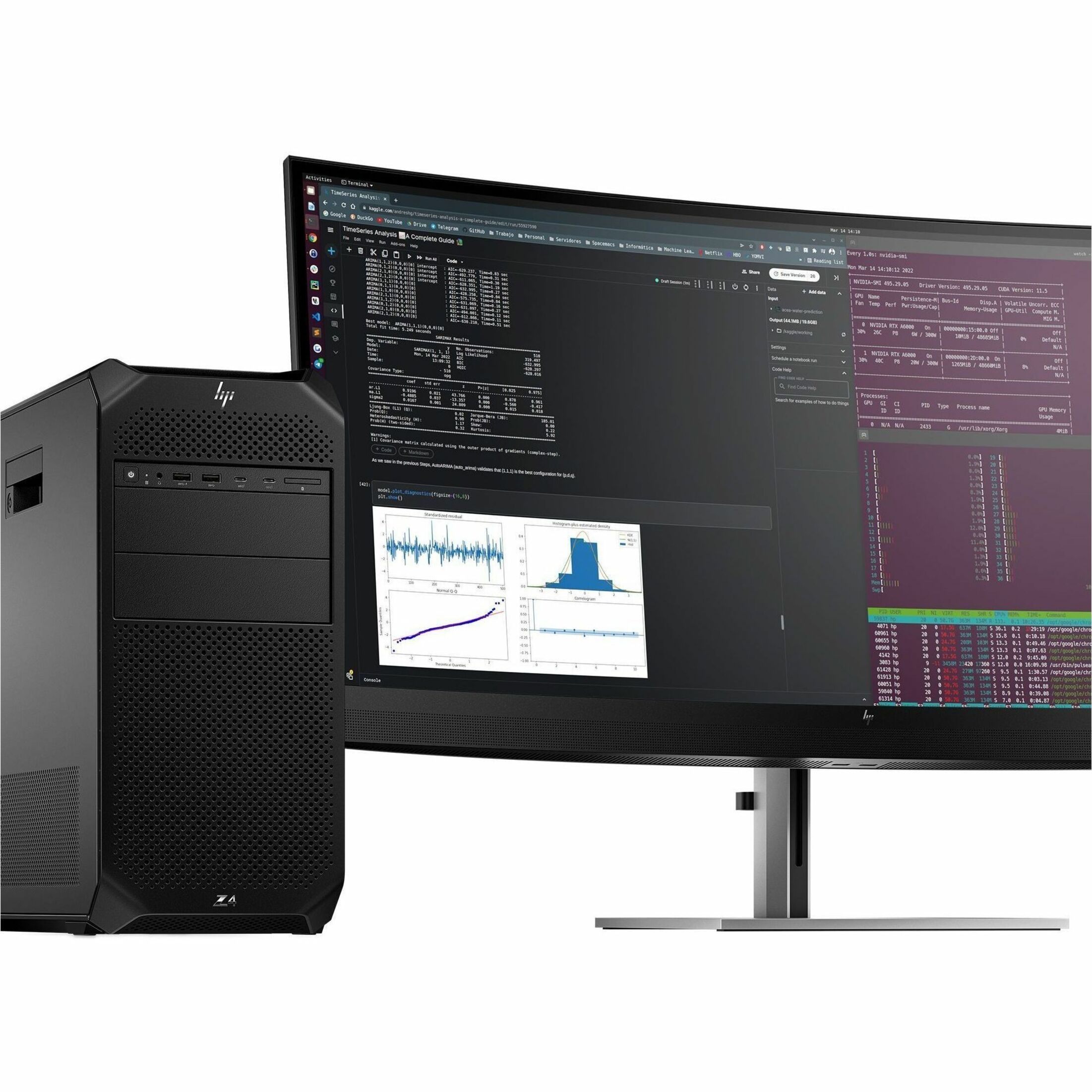 HP Z4 G5 Workstation - 1 x Intel Xeon w3-2423 - 16 GB - 512 GB SSD - Tower - Black - Intel W790 Chip - NVMe, Serial ATA/600 Controller - 0, 1, 5, 10 RAID Levels - Gigabit Ethernet — alternate image4