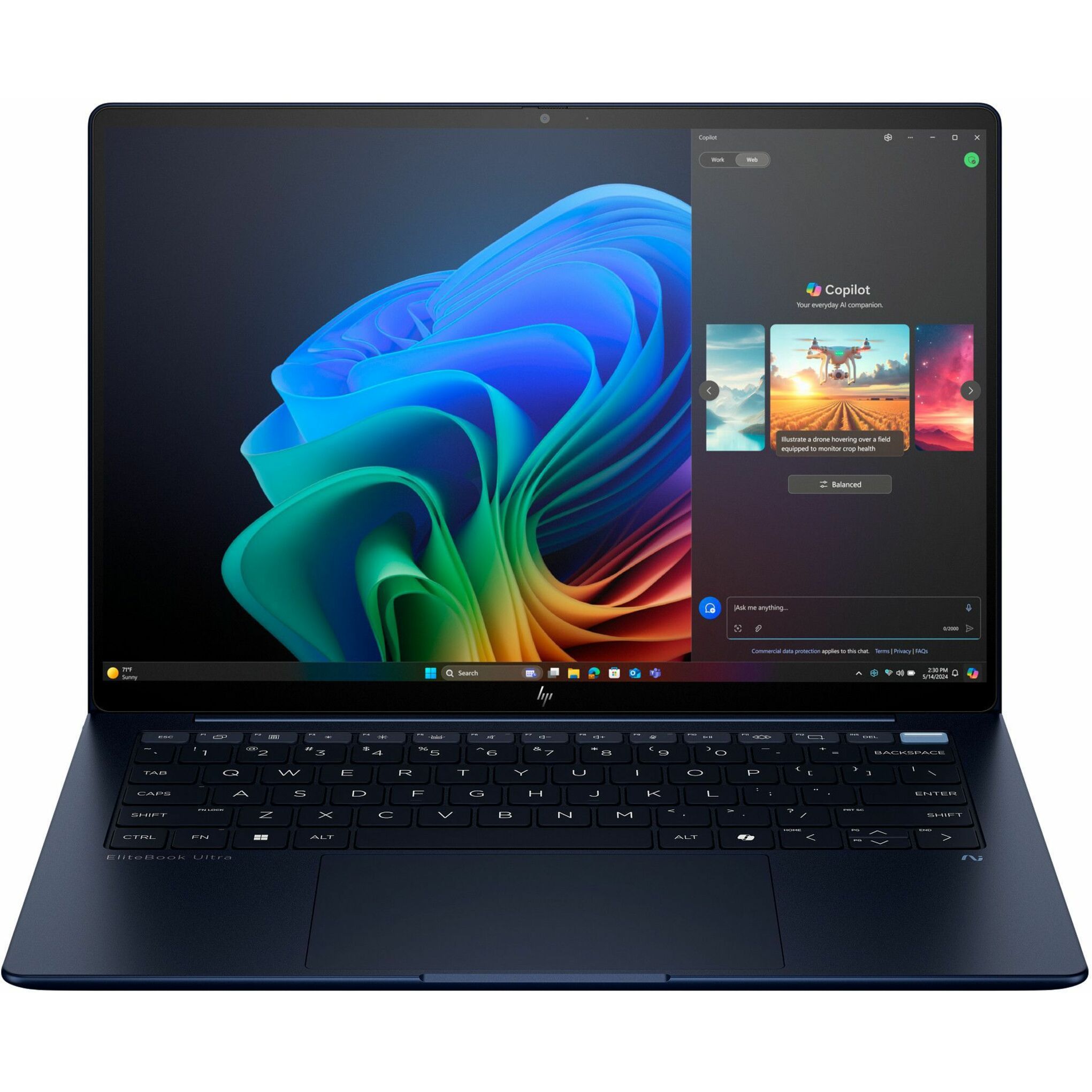 HP EliteBook Ultra G1i 14" Notebook - 2.8K - 120 Hz - Intel Core Ultra 7 256V - 16 GB - 1 TB SSD - Intel Chip - 2880 x 1800 - Intel Arc Graphics - BrightView - 16.50 Hours Battery Run Time - IEEE 802.11be Wireless LAN Standard - Wi-Fi 7