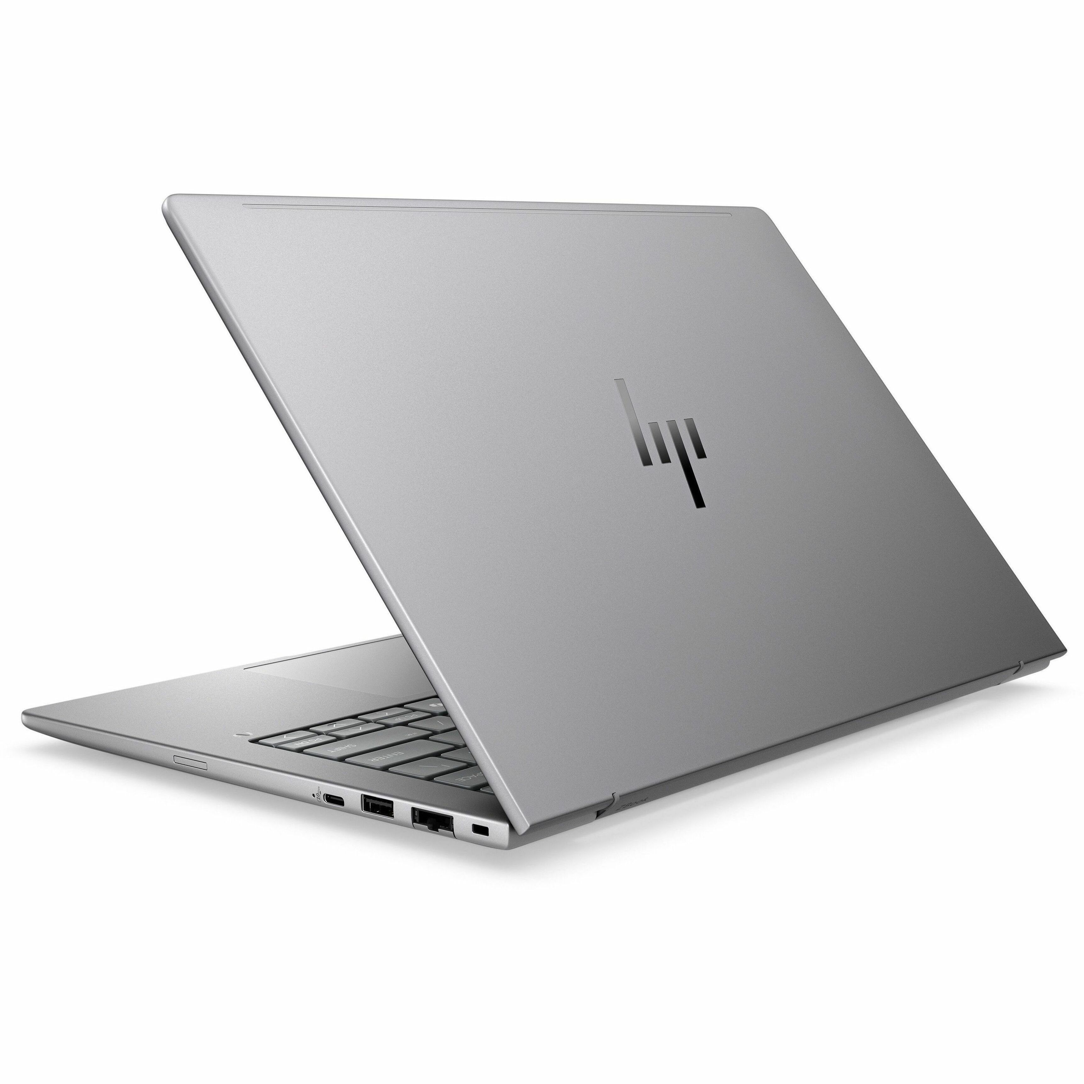HP ZBook 8 G1ak 14" Mobile Workstation - WUXGA - 60 Hz - AMD Ryzen AI 7 PRO 350 - 64 GB - 1 TB SSD - English, French Keyboard - Meteor Silver - AMD Chip - 1920 x 1200 - Windows 11 Pro - AMD Radeon 860M Graphics - In-plane Switching (IPS) Technology - Front Camera/Webcam - IEEE 802.11be Wireless LAN Standard - Wi-Fi 7 — top