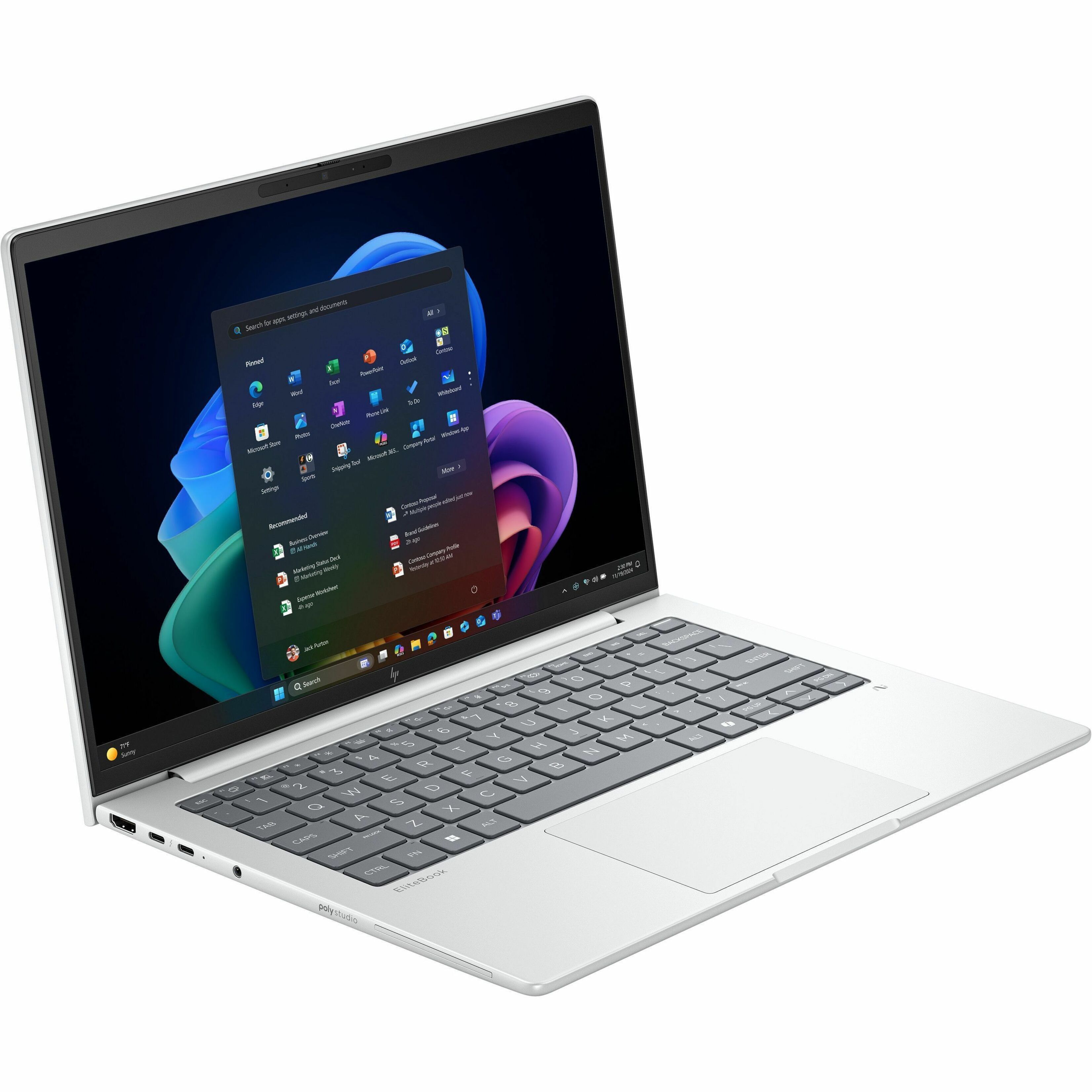 HP EliteBook 8 G1i 14" Notebook - WUXGA - 60 Hz - Intel Core Ultra 5 238V - 32 GB - 512 GB SSD - English, French Keyboard - Glacier Silver Aluminum - Intel Chip - 1920 x 1200 - Windows 11 Pro - Intel Arc Graphics - In-plane Switching (IPS) Technology - Front Camera/Webcam - 20.75 Hours Battery Run Time - IEEE 802.11be Wireless LAN Standard - Wi-Fi 7 — alternate image11