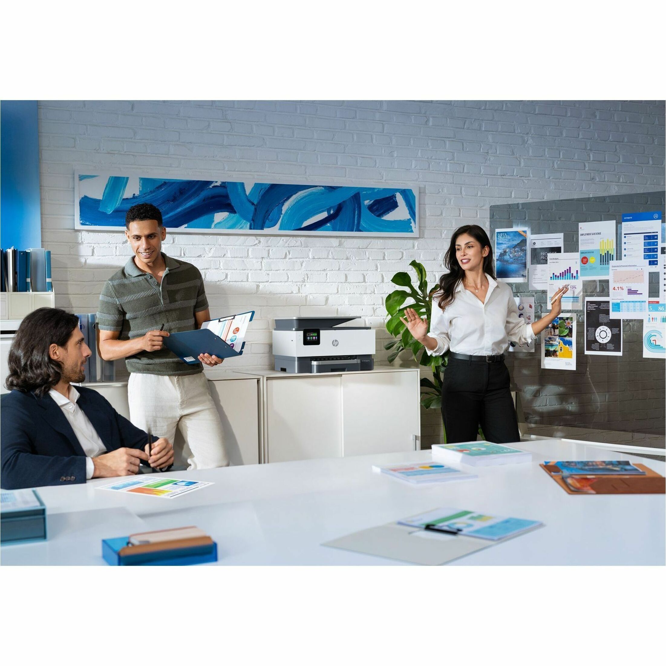 HP Officejet Pro 9125 Wired & Wireless Inkjet Multifunction Printer - Color - Cement - Copier/Fax/Printer/Scanner - 32 ppm Mono/18 ppm Color Print - 4800 x 1200 dpi Print - Automatic Duplex Print - Up to 25000 Pages Monthly - Color CIS, ADF Scanner - 1200 dpi Optical Scan - Color Fax - Ethernet - Wireless LAN - ChromeOS, Apple AirPrint, Wi-Fi Direct, Mopria - USB - For Plain Paper Print — alternate image4