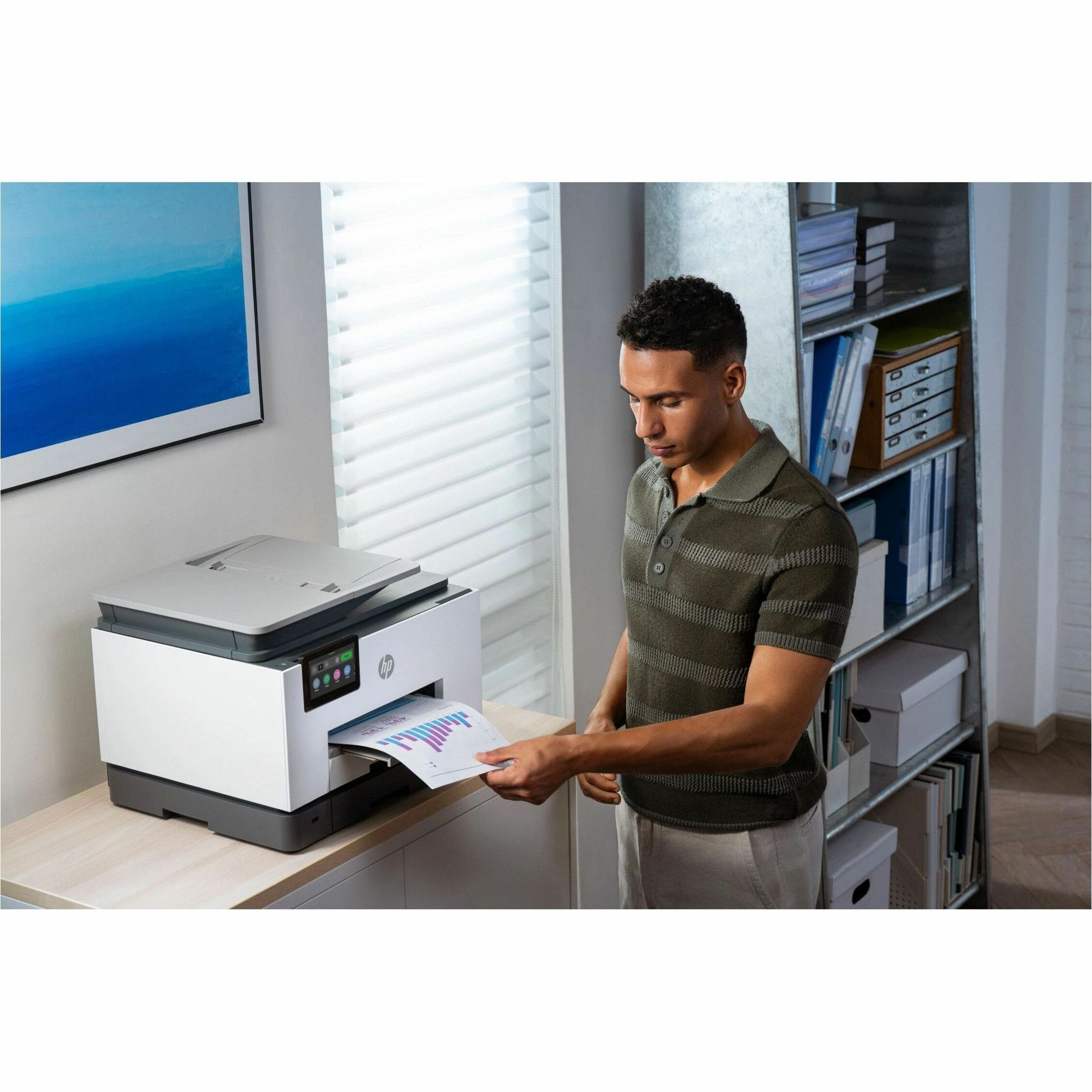 HP Officejet Pro 9135 Wired & Wireless Inkjet Multifunction Printer - Color - Cement - Copier/Fax/Printer/Scanner - 39 ppm Mono/39 ppm Color Print - 4800 x 1200 dpi Print - Automatic Duplex Print - Up to 30000 Pages Monthly - Color CIS, ADF Scanner - 1200 dpi Optical Scan - Color Fax - Ethernet - Wireless LAN - ChromeOS, Apple AirPrint, Wi-Fi Direct, Mopria - USB - For Plain Paper Print — alternate image12