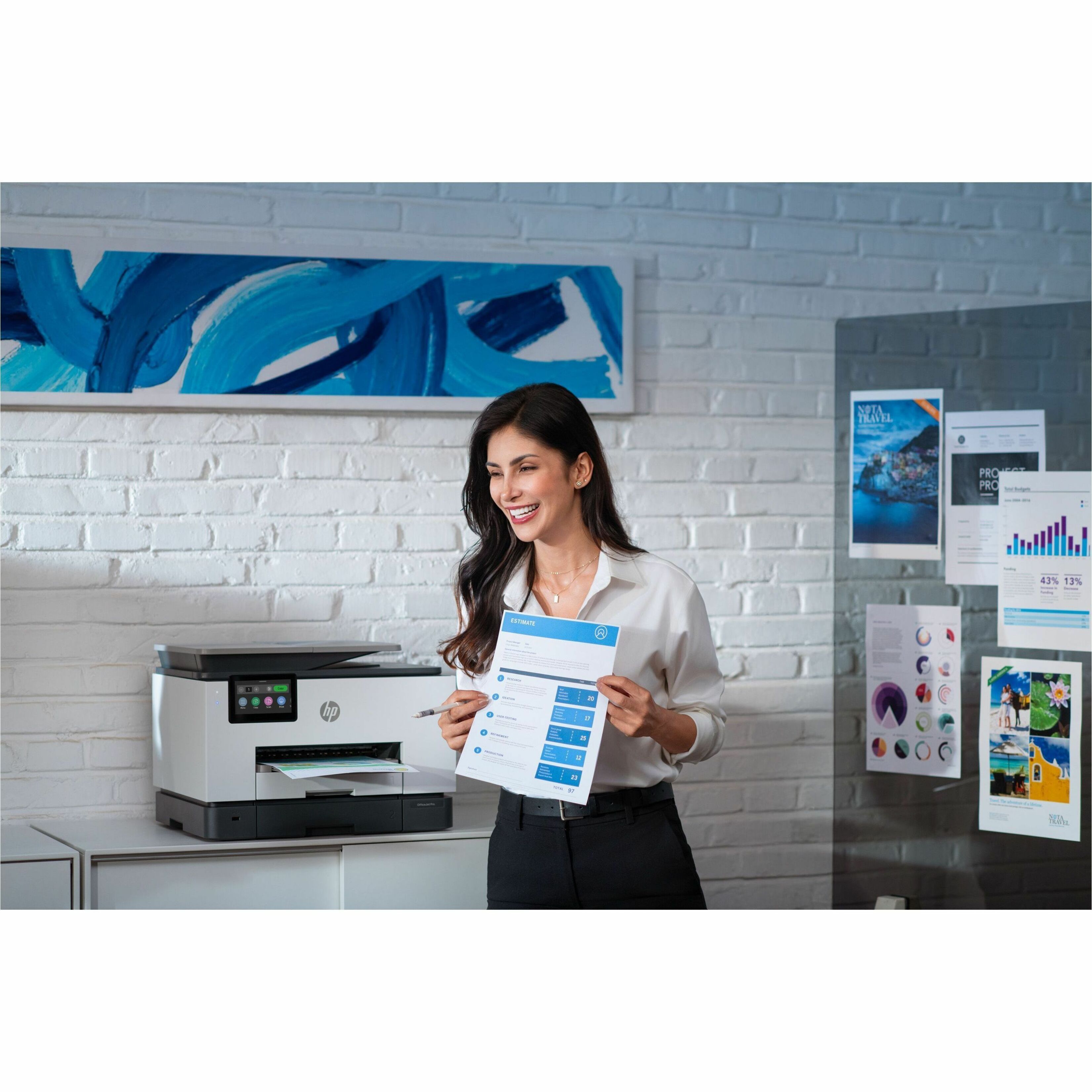 HP Officejet Pro 9135 Wired & Wireless Inkjet Multifunction Printer - Color - Cement - Copier/Fax/Printer/Scanner - 39 ppm Mono/39 ppm Color Print - 4800 x 1200 dpi Print - Automatic Duplex Print - Up to 30000 Pages Monthly - Color CIS, ADF Scanner - 1200 dpi Optical Scan - Color Fax - Ethernet - Wireless LAN - ChromeOS, Apple AirPrint, Wi-Fi Direct, Mopria - USB - For Plain Paper Print — life style