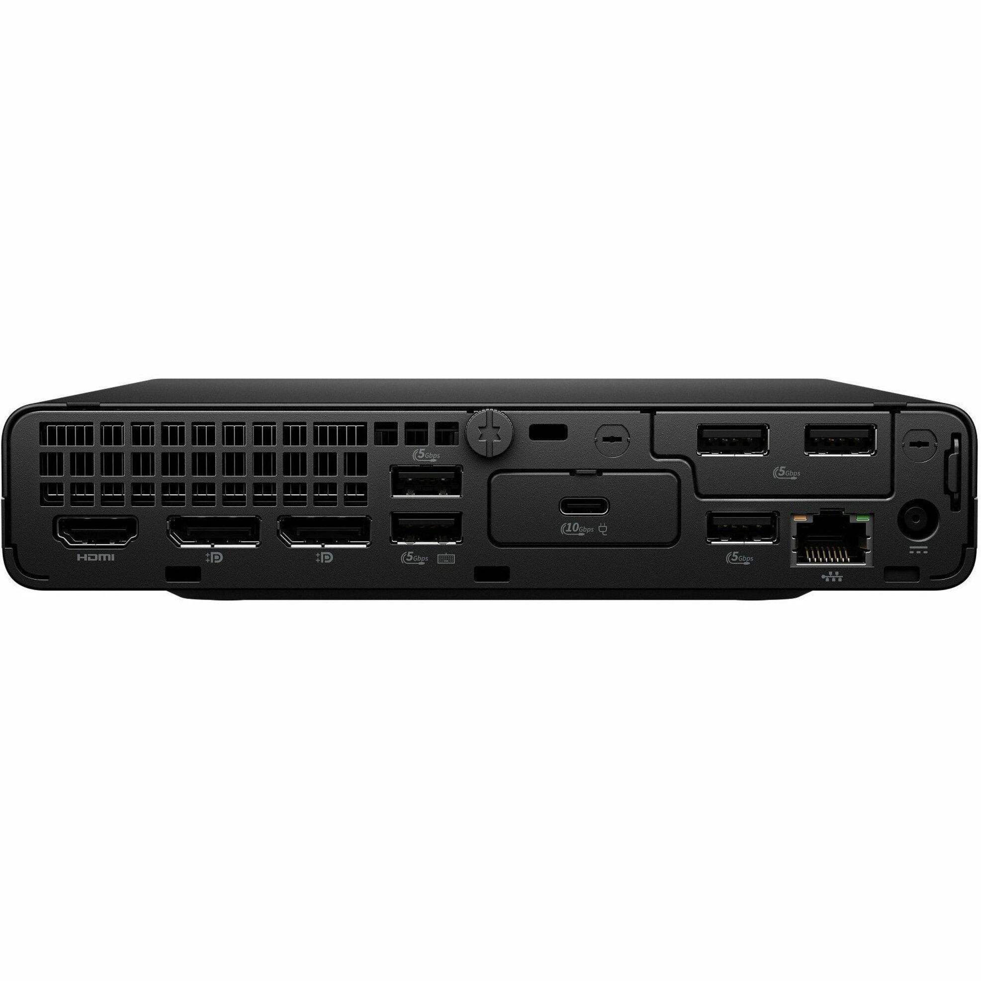 HP ProDesk 4 G1i Desktop Computer - Intel Core Ultra 7 265T - vPro Technology - 64 GB - 1 TB PCI Express NVMe SSD - Mini PC - Jack Black - Intel Q870 Chip - Windows 11 Pro - Intel DDR5 SDRAM - Wi-Fi 6E (IEEE 802.11ax) - 90 W — rear