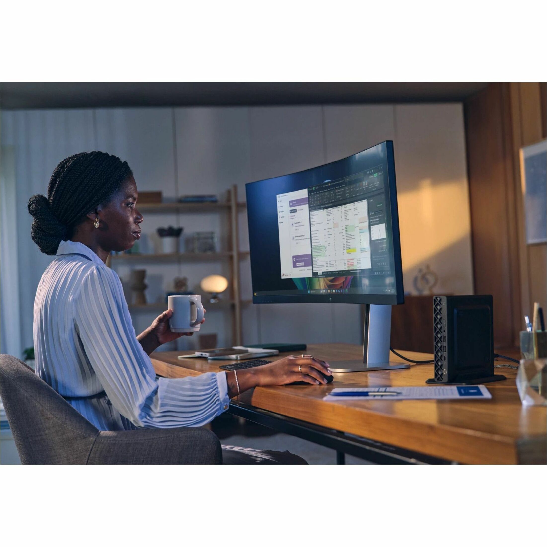 HP EliteDesk 8 G1a Desktop Computer - AMD Ryzen AI 5 340 - 16 GB - 512 GB PCI Express NVMe SSD - Mini PC - Jack Black - AMD Chip - Windows 11 Pro - AMD Radeon 840M Graphics DDR5 SDRAM - Wi-Fi 6E (IEEE 802.11ax) - 90 W — alternate image4
