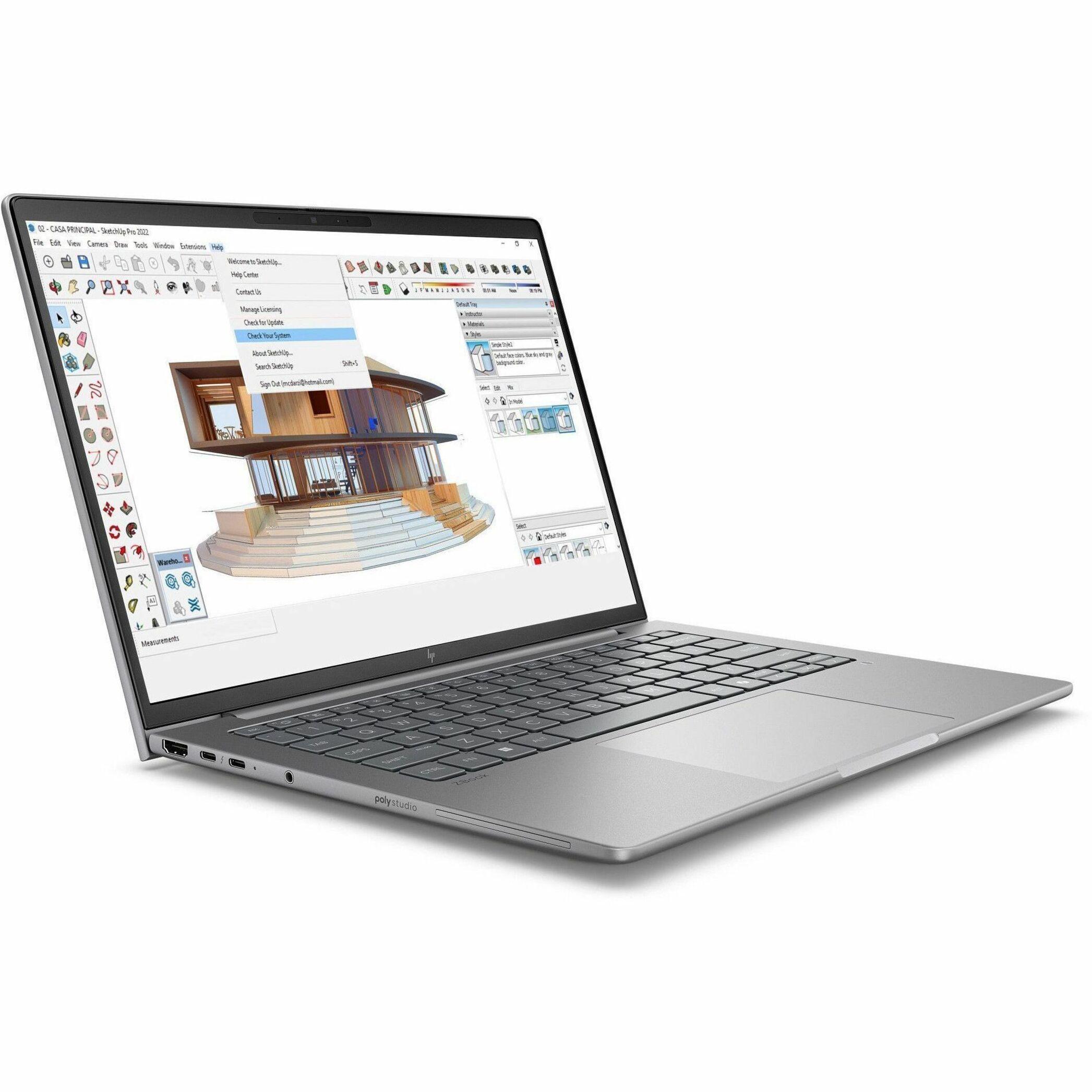 HP ZBook 8 G1i 14" Touchscreen Mobile Workstation - WUXGA - 60 Hz - Intel Core Ultra 7 255H - 16 GB - 512 GB SSD - English Keyboard - Meteor Silver - Intel Chip - 1920 x 1200 - Windows 11 Pro - NVIDIA RTX 500 Ada Generation with 4 GB, Intel Arc 140T GPU - In-plane Switching (IPS) Technology - Front Camera/Webcam - IEEE 802.11be Wireless LAN Standard - Wi-Fi 7 — alternate image4
