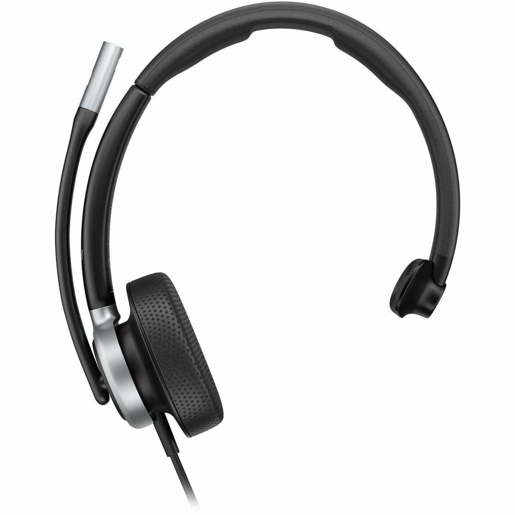 Poly Mission 615 Monaural USB Wired Headset (Bulk) (C01C3A6) - Microsoft Teams Certification - Mono - USB, USB Type C, USB Type A - Wired - Over-the-head, On-ear - Monaural - Supra-aural - 6.56 ft Cable - Noise Cancelling, Noise Reduction Microphone - Noise Canceling - Black — frontmaximum