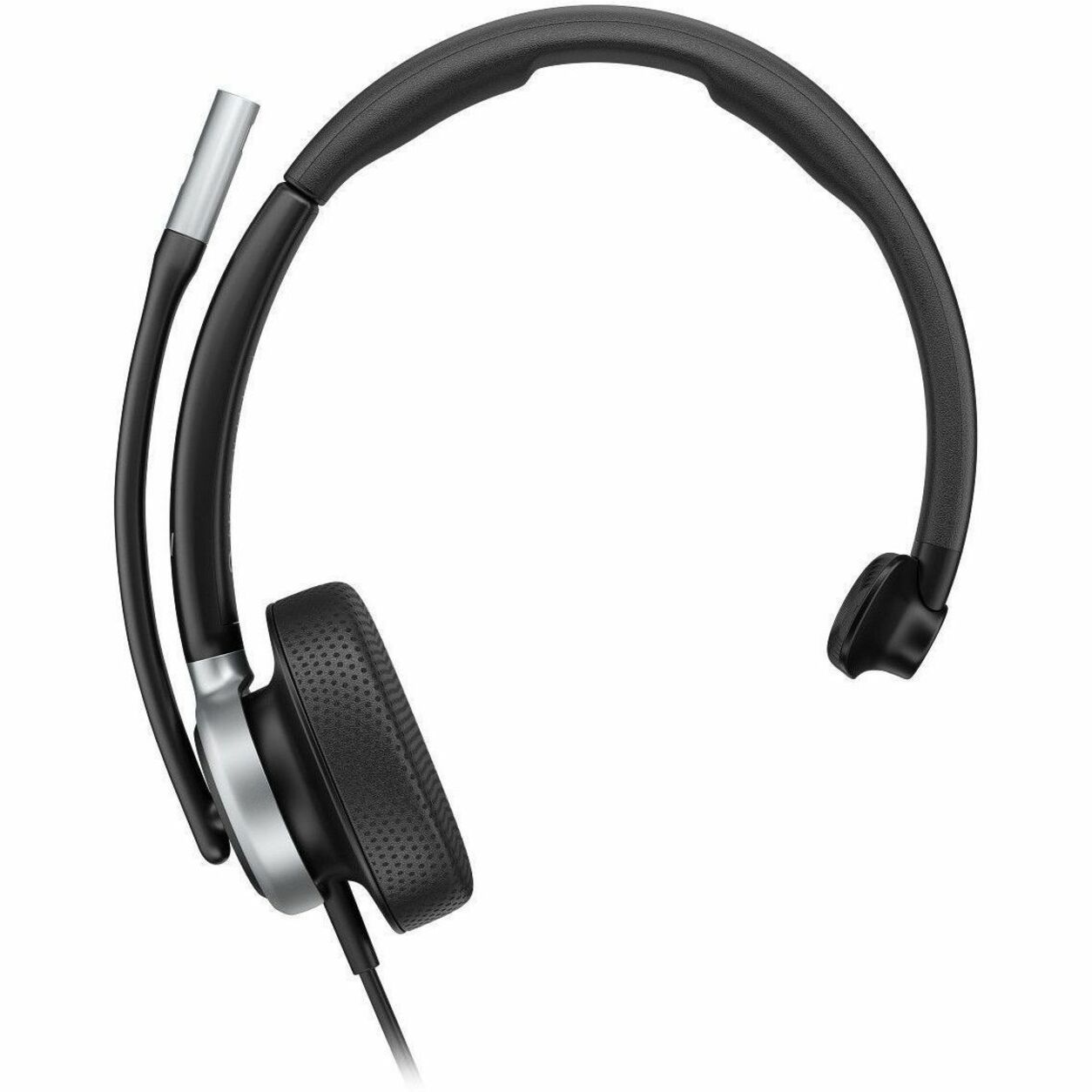 Poly Mission 615 Monaural USB Wired Headset (C01C3AA) - Microsoft Teams Certification - Mono - USB, USB Type C, USB Type A - Wired - Over-the-head, On-ear - Monaural - Supra-aural - 6.56 ft Cable - Noise Cancelling, Noise Reduction Microphone - Noise Canceling - Black — front