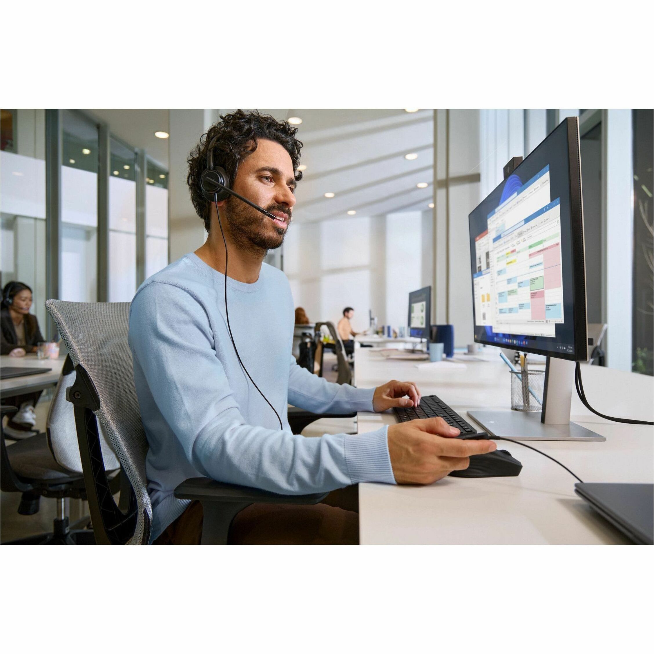 Poly Mission 425 Stereo USB Wired Headset Classic (C01B3AA) - Microsoft Teams Certification - Stereo - USB, USB Type A, USB Type C - Wired - Over-the-head, On-ear - Binaural - Supra-aural - 6.50 ft Cable - Noise Cancelling Microphone - Noise Canceling - Black — alternate image5