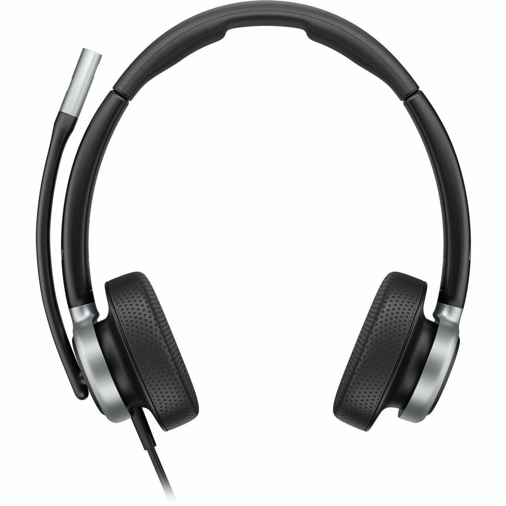 Poly Mission 625 Stereo USB Wired Headset (Bulk) (C01C6A6) - Microsoft Teams Certification - Stereo - USB, USB Type C, USB Type A - Wired - Over-the-head, On-ear - Binaural - Supra-aural - 6.56 ft Cable - Noise Cancelling, Noise Reduction Microphone - Noise Canceling - Black — frontmaximum
