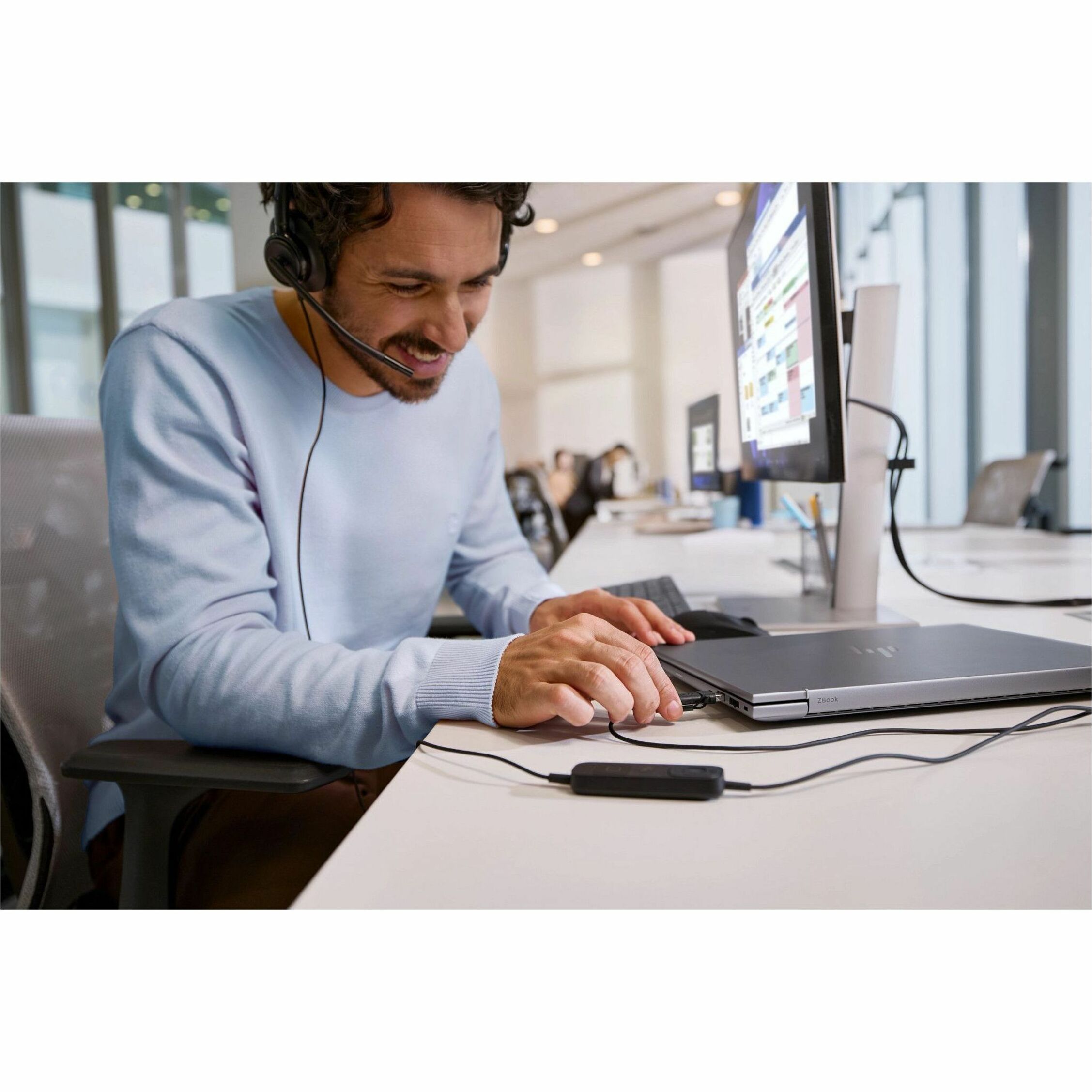 Poly Mission 425 Stereo USB Wired Headset Classic (Bulk) (C01B3A6) - Microsoft Teams Certification - Stereo - USB, USB Type A, USB Type C - Wired - Over-the-head, On-ear - Binaural - Supra-aural - 6.50 ft Cable - Noise Cancelling Microphone - Noise Canceling - Black — alternate image4