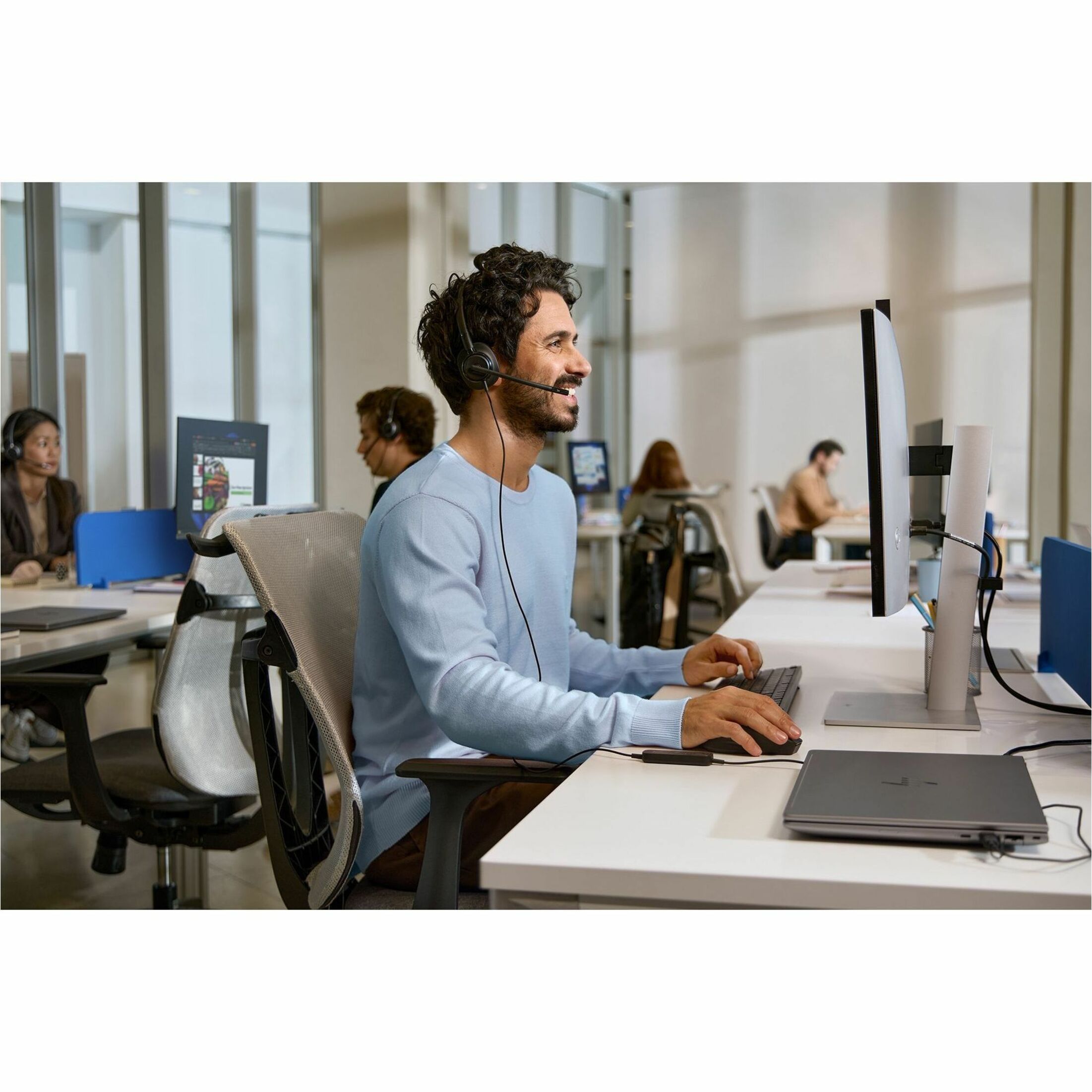 Poly Mission 425 Stereo USB Wired Headset Classic (Bulk) (C01B3A6) - Microsoft Teams Certification - Stereo - USB, USB Type A, USB Type C - Wired - Over-the-head, On-ear - Binaural - Supra-aural - 6.50 ft Cable - Noise Cancelling Microphone - Noise Canceling - Black — alternate image5