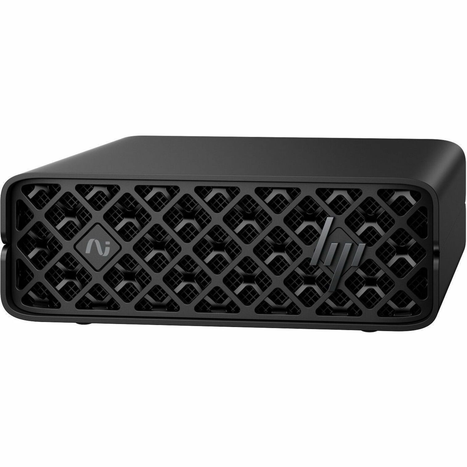 HP ZGX G1n Workstation - ARM Cortex X925 - 128 GB - 2 TB SSD - Mini PC - Black - TAA Compliant - NVIDIA GB10 Grace Blackwell Superchip Chip - DGX OS - NVIDIA Graphics - 10 Gigabit Ethernet, 200 Gigabit Ethernet - Wireless LAN — left