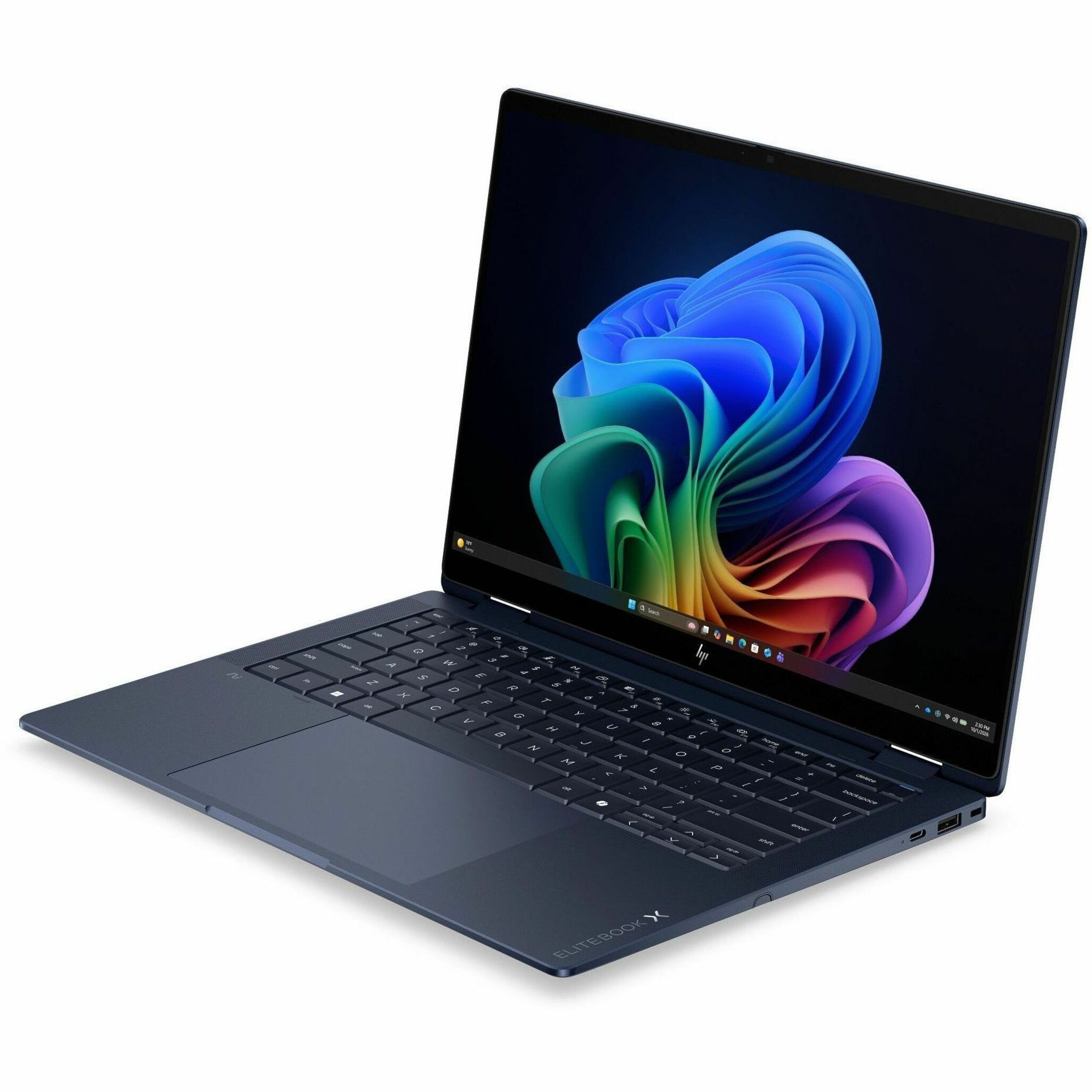 HP EliteBook X Flip G2i 14" Touchscreen Convertible Copilot+ PC 2 in 1 Notebook - 5G - 2.8K - 120 Hz - Intel Core Ultra X7 358H - 32 GB - 1 TB SSD - French, English Keyboard - Atmospheric Blue - Intel Chip - 2880 x 1800 - Windows 11 Pro - Intel - In-plane Switching (IPS) Technology - IEEE 802.11be Wireless LAN Standard - Wi-Fi 7 — alternate image5