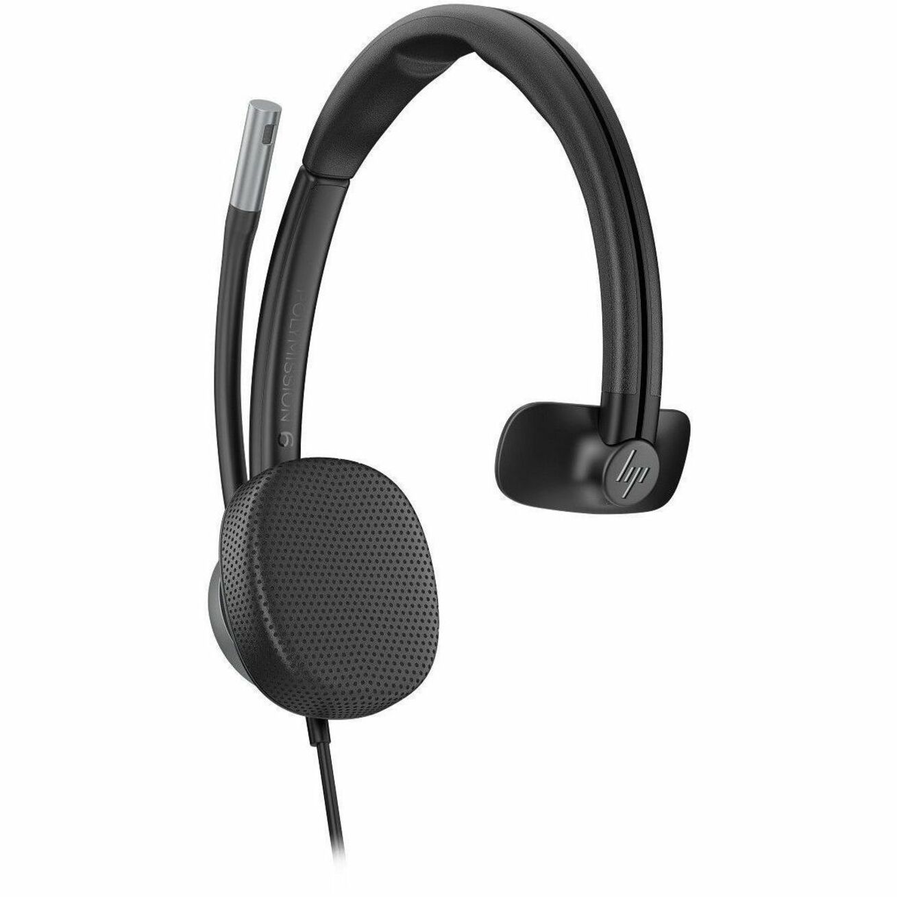 Poly Mission 615 Monaural USB Wired Headset - Microsoft Teams Certification - Mono - USB, USB Type A, USB Type C - Wired - Over-the-head, On-ear - Monaural - Supra-aural - 6.50 ft Cable - Noise Cancelling, Noise Reduction Microphone - Noise Canceling - Black — alternate image1