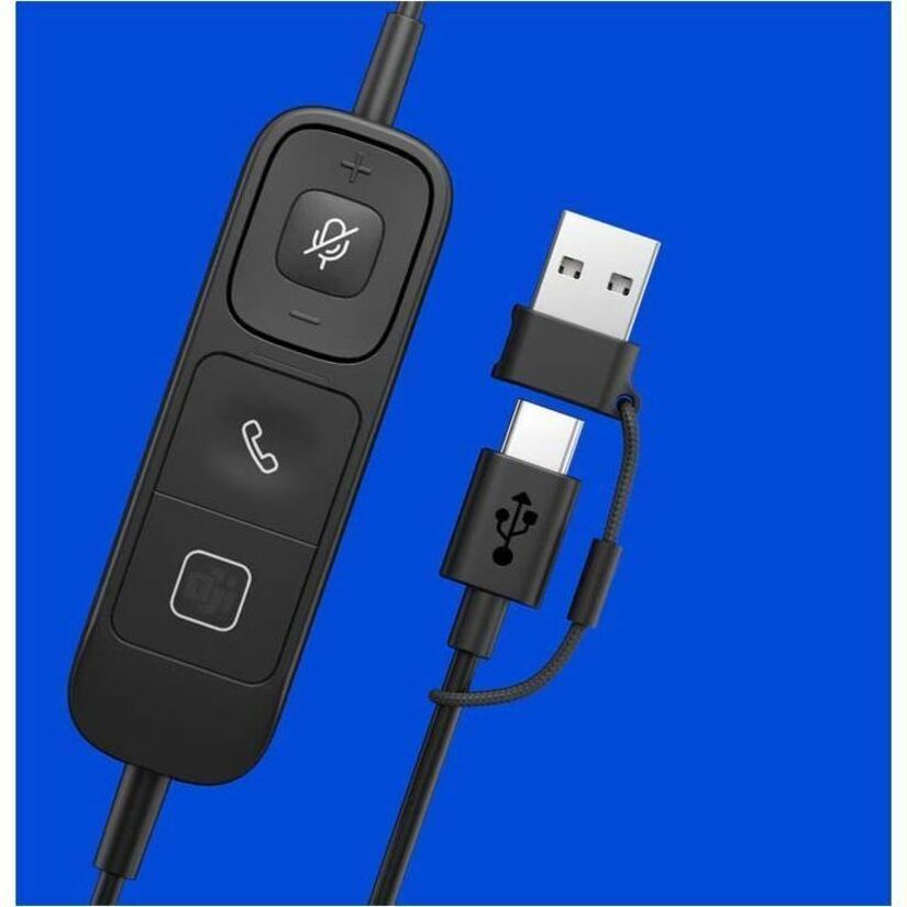 Poly Mission 415 Monaural USB Wired Headset Classic - Microsoft Teams Certification - Mono - USB, USB Type A, USB Type C - Wired - Over-the-head, On-ear - Monaural - Supra-aural - 6.50 ft Cable - Noise Cancelling Microphone - Noise Canceling - Black — alternate image5