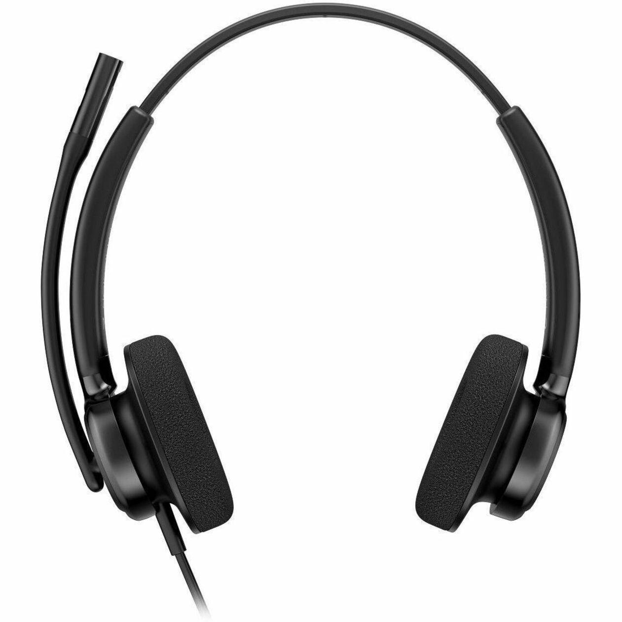 Poly Mission 425 Stereo USB Wired Headset Classic - Microsoft Teams Certification - Stereo - USB, USB Type A, USB Type C - Wired - Over-the-head, On-ear - Binaural - Supra-aural - 6.50 ft Cable - Noise Cancelling, Noise Reduction Microphone - Noise Canceling - Black — frontmaximum