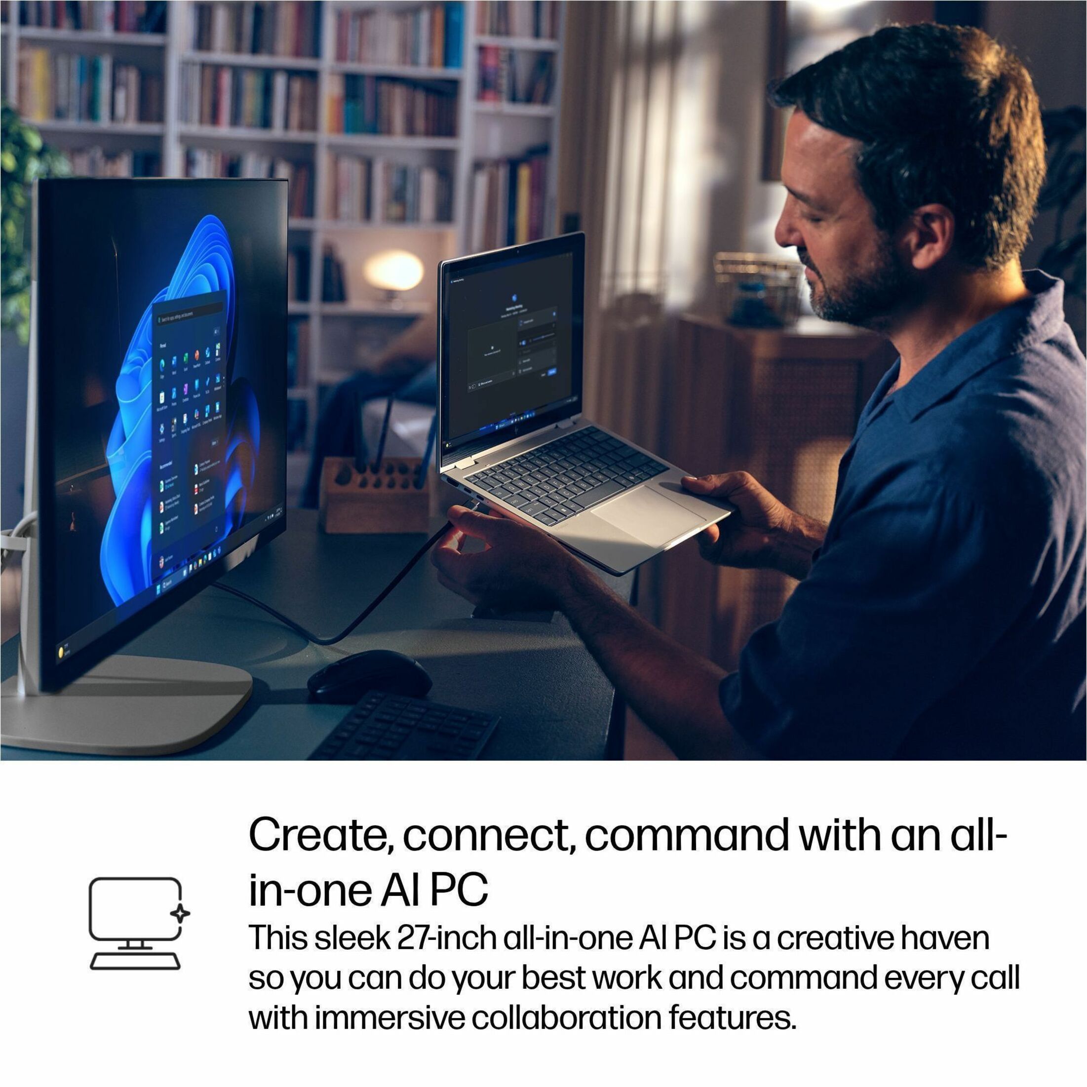 HP EliteStudio 8 AiO G1i All-in-One Computer - Intel Core Ultra 7 265 - 32 GB - 512 GB PCI Express NVMe 4.0 x4 SSD - 27" QHD - Desktop - Pike Silver - Intel Q870 Chip - 2560 x 1440 - Windows 11 Pro - Intel DDR5 SDRAM - French Keyboard - Wi-Fi 7 (IEEE 802.11be) - 280 W — alternate image11