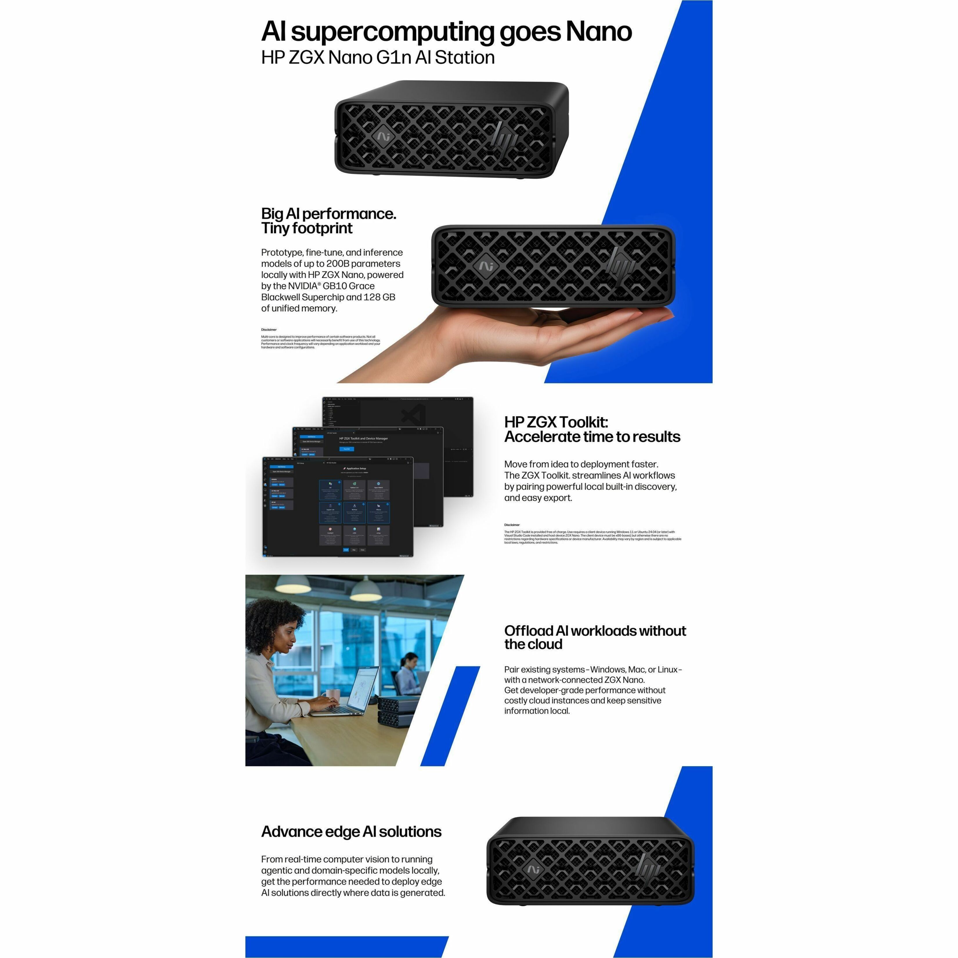 HP ZGX G1n Workstation - ARM Cortex X925 - 128 GB - 4 TB SSD - Mini PC - Black - TAA Compliant - NVIDIA GB10 Grace Blackwell Superchip Chip - DGX OS - NVIDIA Graphics - 10 Gigabit Ethernet, 200 Gigabit Ethernet — alternate image12