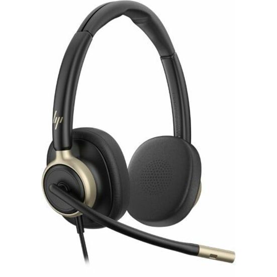 Poly Mission 825 Headset - Stereo - USB - Wired - On-ear - Binaural - Supra-aural - Black
