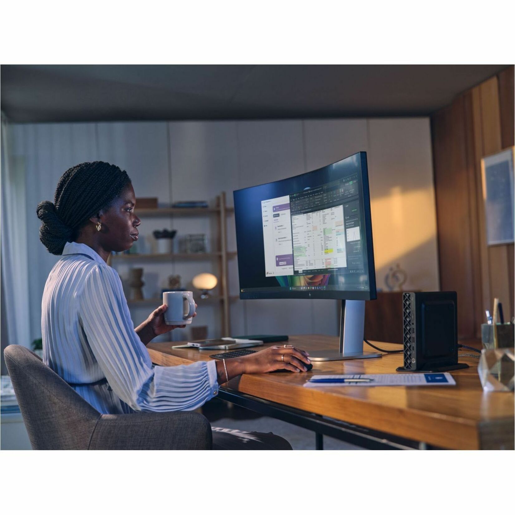 HP EliteDesk 8 G1a Desktop Computer - AMD Ryzen 5 Ryzen 200 Series 220 - 16 GB - 512 GB PCI Express NVMe SSD - Mini PC - AMD Chip - AMD Radeon 740M DDR5 SDRAM — life style