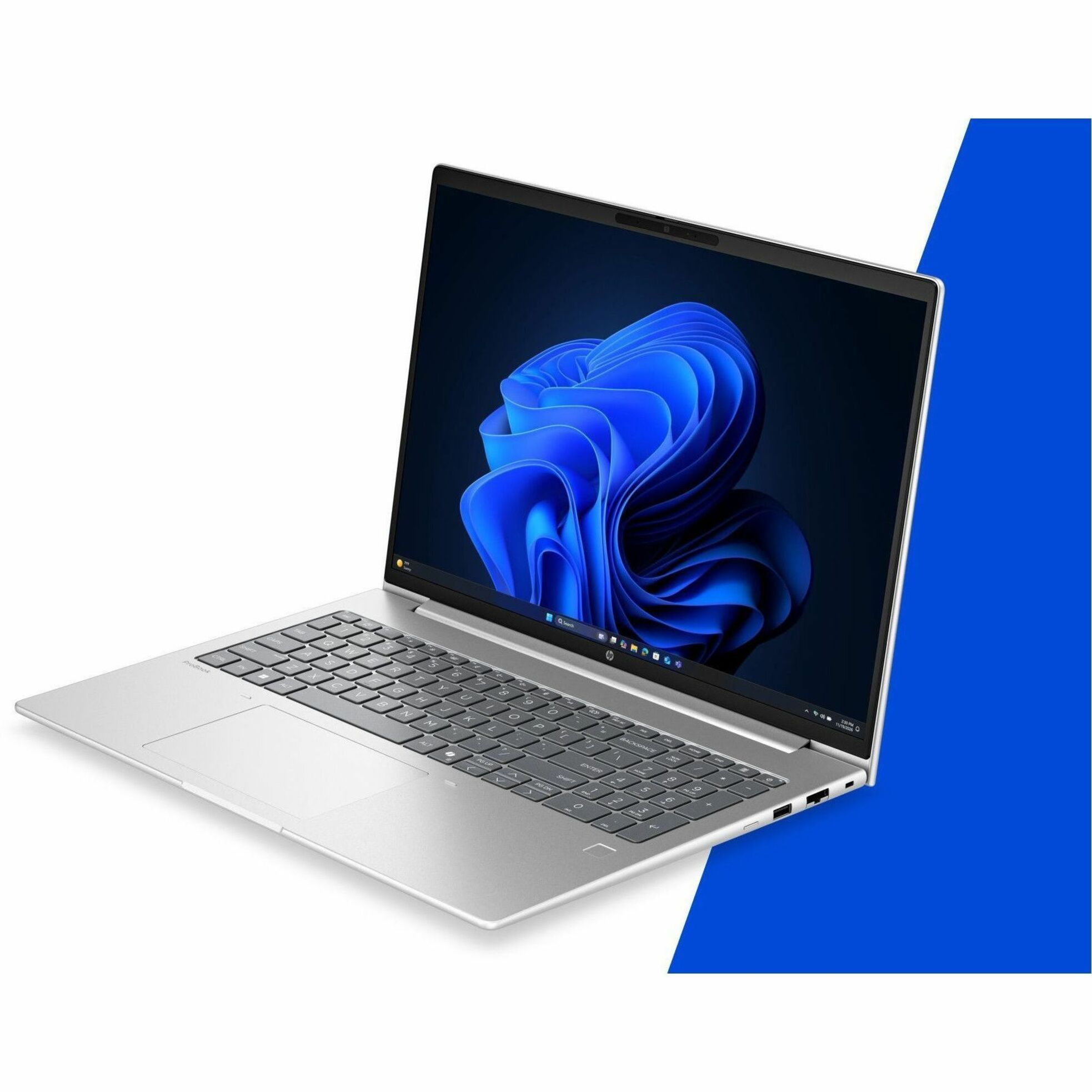 HP ProBook 4 G2a 16" Touchscreen Notebook - WUXGA - AMD Ryzen 7 Ryzen 200 Series 250 - 16 GB - 512 GB SSD - English Keyboard - Pike Silver - AMD Chip - 1920 x 1200 - Windows 11 Pro - AMD - In-plane Switching (IPS) Technology - Front Camera/Webcam - IEEE 802.11ax Wireless LAN Standard - Wi-Fi 6E — alternate image3