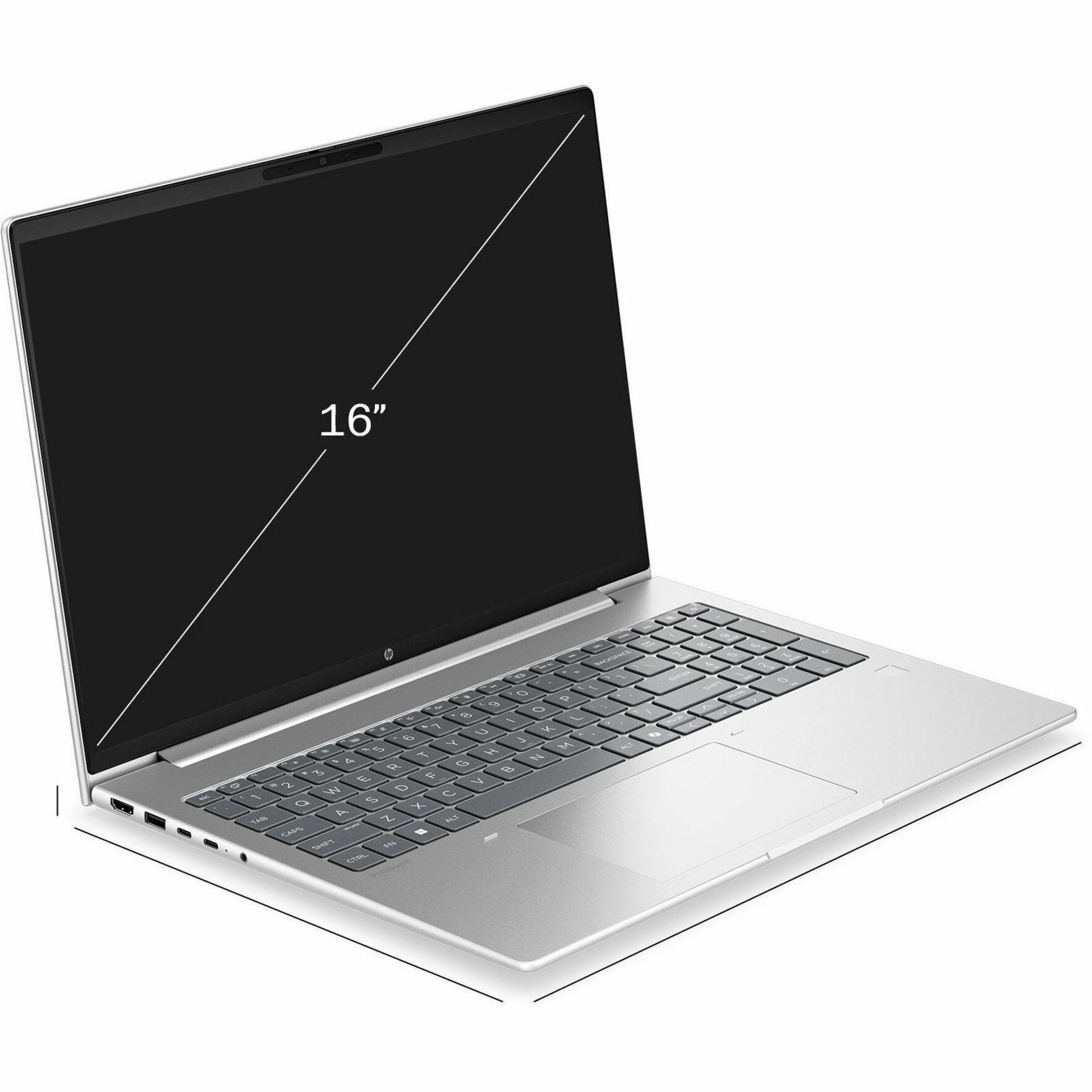 HP ProBook 4 G2a 16" Copilot+ PC Notebook - WUXGA - AMD Ryzen AI 7 Ryzen AI 400 Series 445 - 16 GB - 512 GB SSD - English Keyboard - Pike Silver Aluminum - AMD Chip - 1920 x 1200 - Windows 11 Pro - AMD - In-plane Switching (IPS) Technology - Front Camera/Webcam - 14 Hours Battery Run Time - IEEE 802.11be Wireless LAN Standard - Wi-Fi 7 — alternate image5