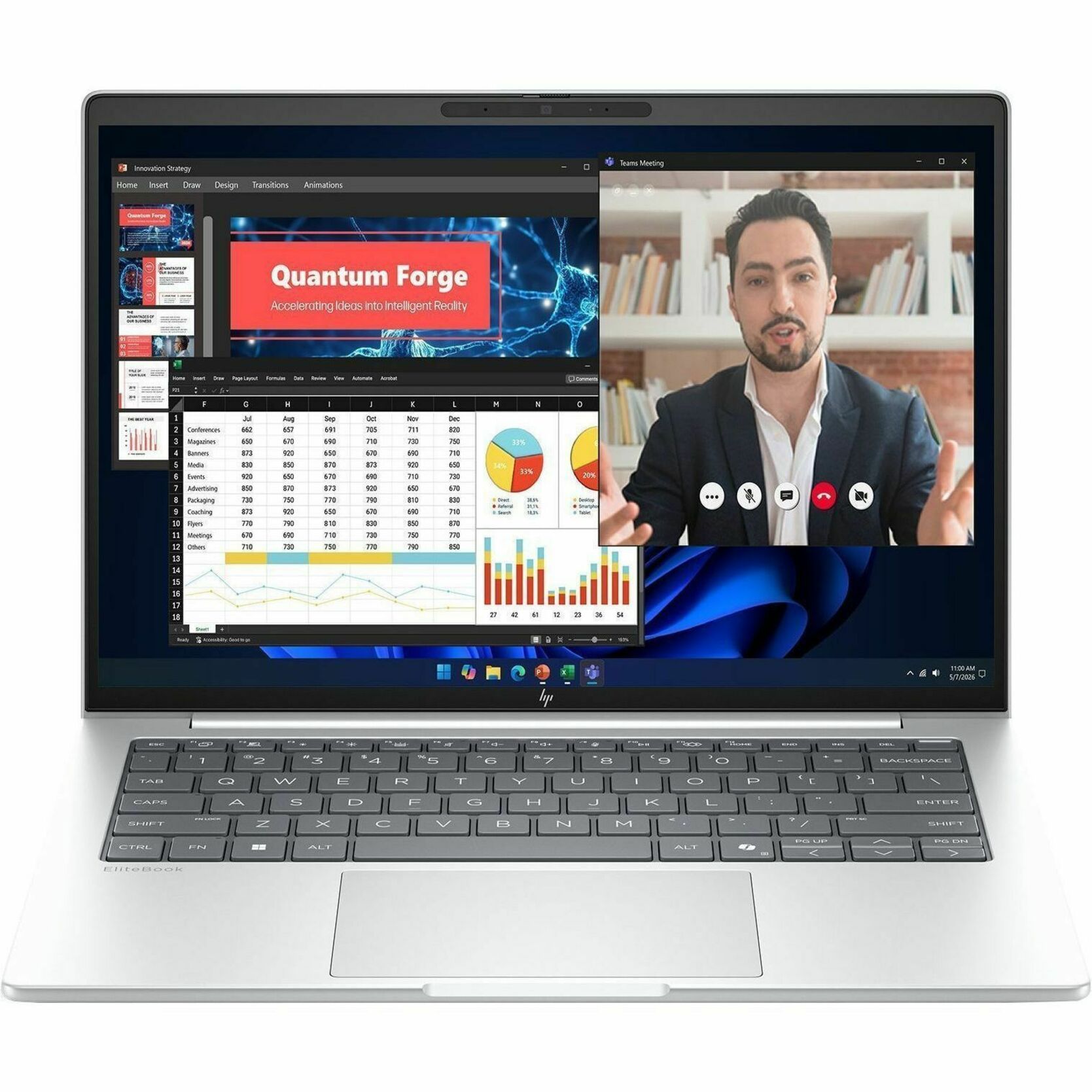 HP EliteBook 8 G2i 14" Copilot+ PC Notebook - WUXGA - Intel Core Ultra 7 Series 3 355 - 16 GB - 512 GB SSD - English Keyboard - Glacier Silver Aluminum - Intel Chip - 1920 x 1200 - Windows 11 Pro - Intel - In-plane Switching (IPS) Technology - Front Camera/Webcam - IEEE 802.11be Wireless LAN Standard - Wi-Fi 7