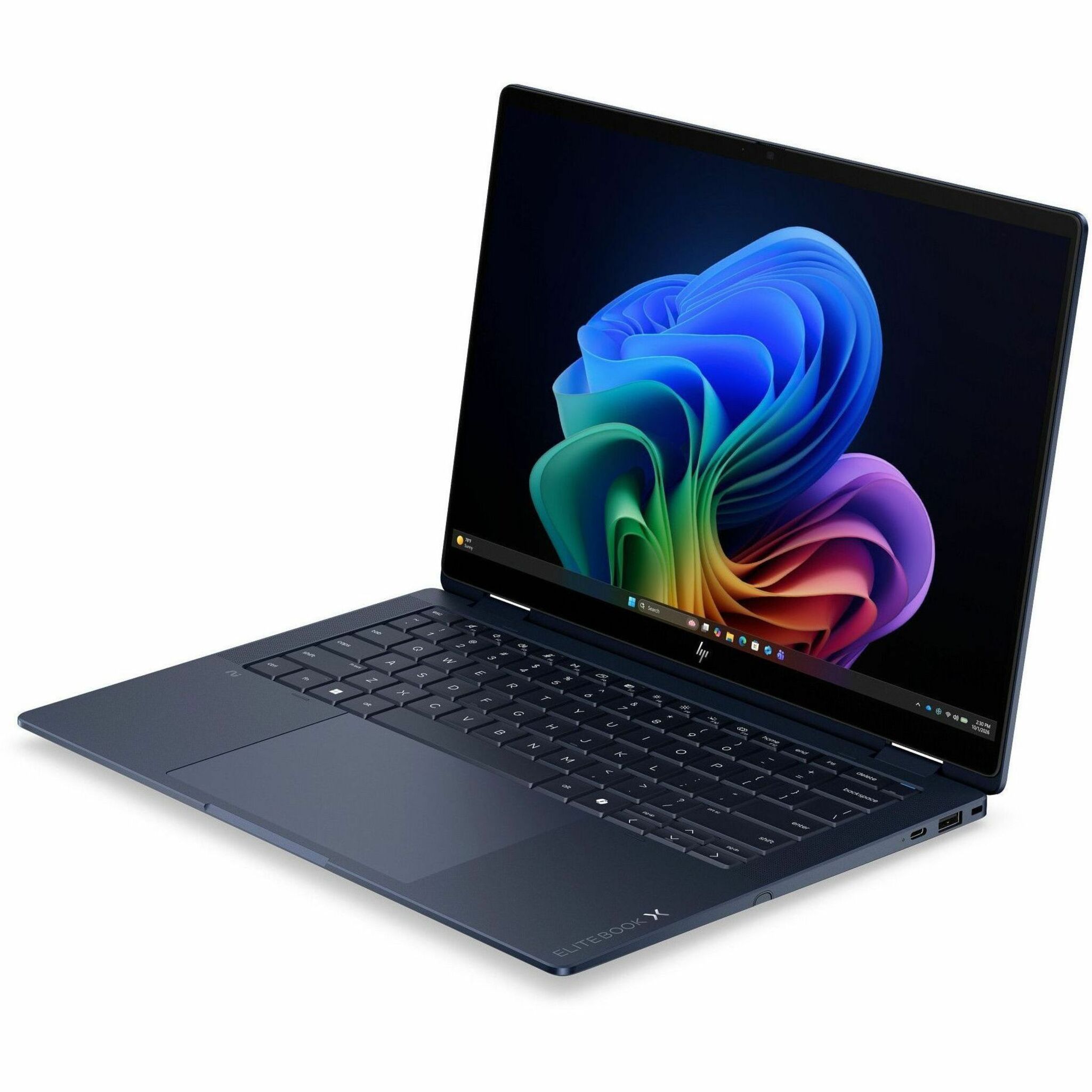 HP EliteBook X Flip G2i 14" Touchscreen Convertible Copilot+ PC 2 in 1 Notebook - 2.8K - 120 Hz - Intel Core Ultra 7 Series 3 366H - vPro Technology - 32 GB - 512 GB SSD - English Keyboard - Atmospheric Blue - Intel Chip - 2880 x 1800 - Windows 11 Pro - Intel - In-plane Switching (IPS) Technology - Front Camera/Webcam - IEEE 802.11be Wireless LAN Standard - Wi-Fi 7 — alternate image3