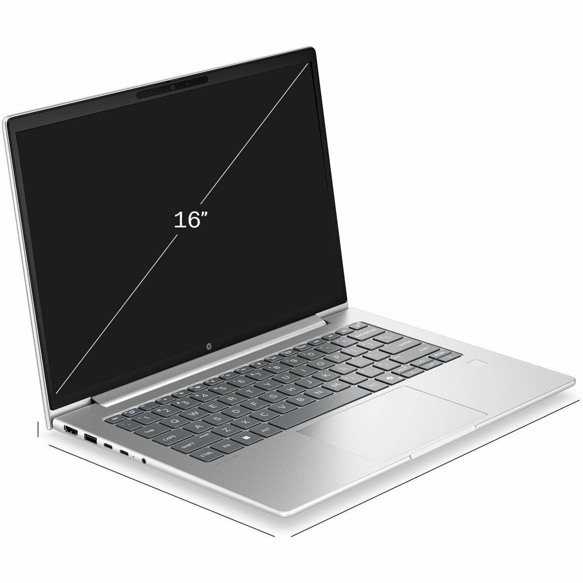 HP ProBook 4 G2i 16" Copilot+ PC Notebook - WUXGA - 60 Hz - Intel Core Ultra 7 Series 3 355 - 32 GB - 512 GB SSD - English Keyboard - Pike Silver Aluminum - Intel Chip - 1920 x 1200 - Windows 11 Pro - Intel - In-plane Switching (IPS) Technology - Front Camera/Webcam - IEEE 802.11be Wireless LAN Standard - Wi-Fi 7 — alternate image1