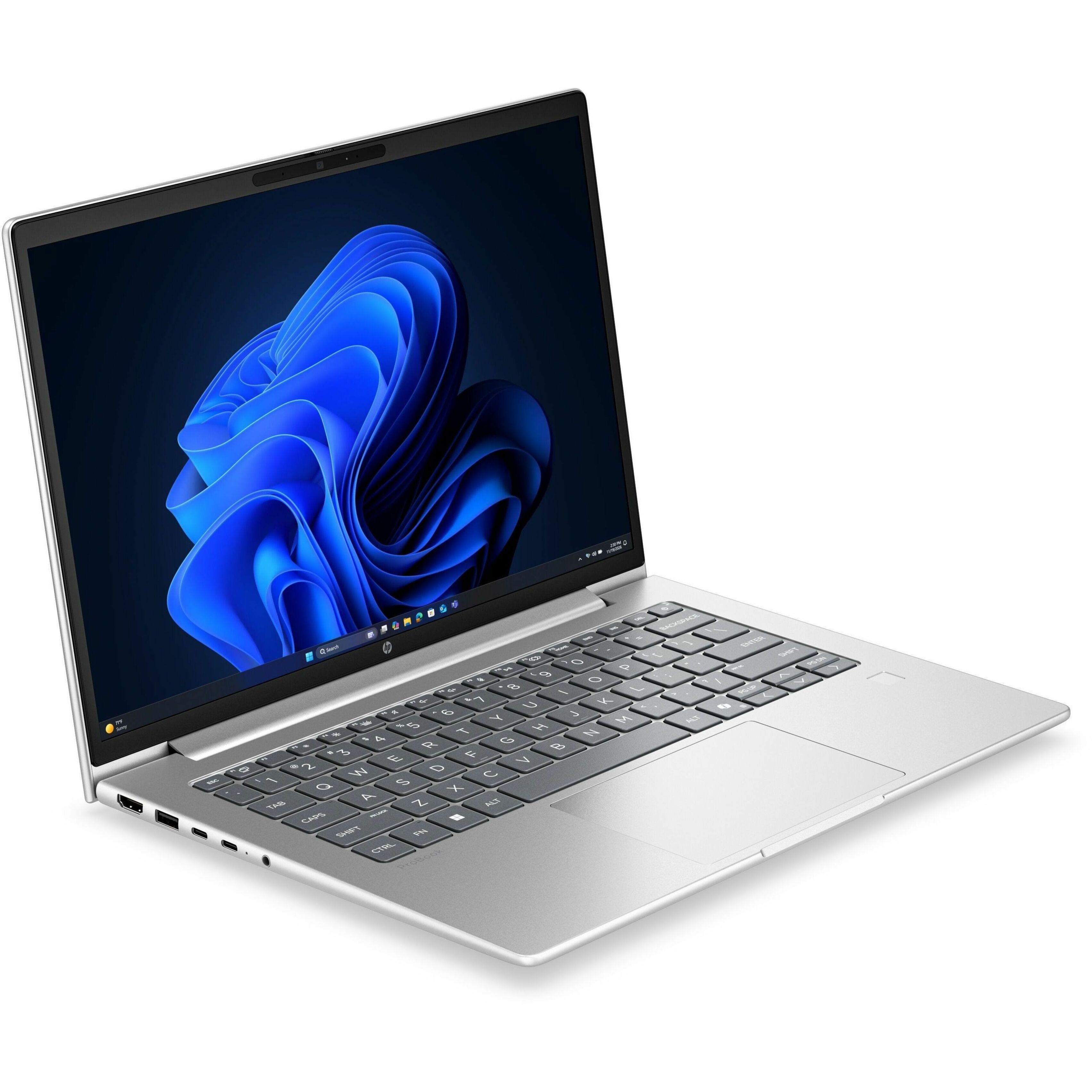 HP ProBook 4 G2a 14" Touchscreen Notebook - WUXGA - AMD Ryzen 7 Ryzen 200 Series 250 - 16 GB - 512 GB SSD - English Keyboard - Pike Silver - AMD Chip - 1920 x 1200 - Windows 11 Pro - AMD - In-plane Switching (IPS) Technology - Front Camera/Webcam - IEEE 802.11be Wireless LAN Standard - Wi-Fi 7 — alternate image2