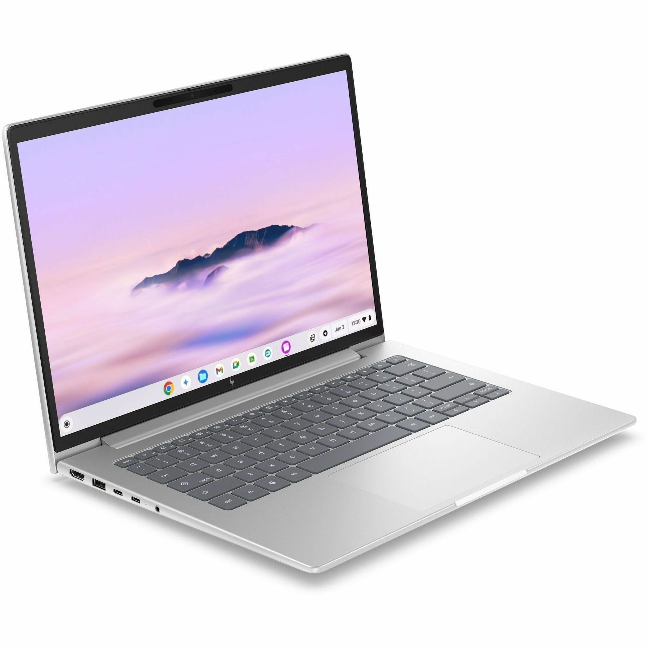HP Elite 6 G2i 14" Touchscreen Chromebook - WUXGA - Intel Core 3 Series 1 100U - 8 GB - 128 GB Flash Memory - English Keyboard - Pike Silver Aluminum - Intel Chip - 1920 x 1200 - ChromeOS Plus - Intel - In-plane Switching (IPS) Technology - Front Camera/Webcam - 17.50 Hours Battery Run Time - IEEE 802.11be Wireless LAN Standard - Wi-Fi 7 — alternate image4