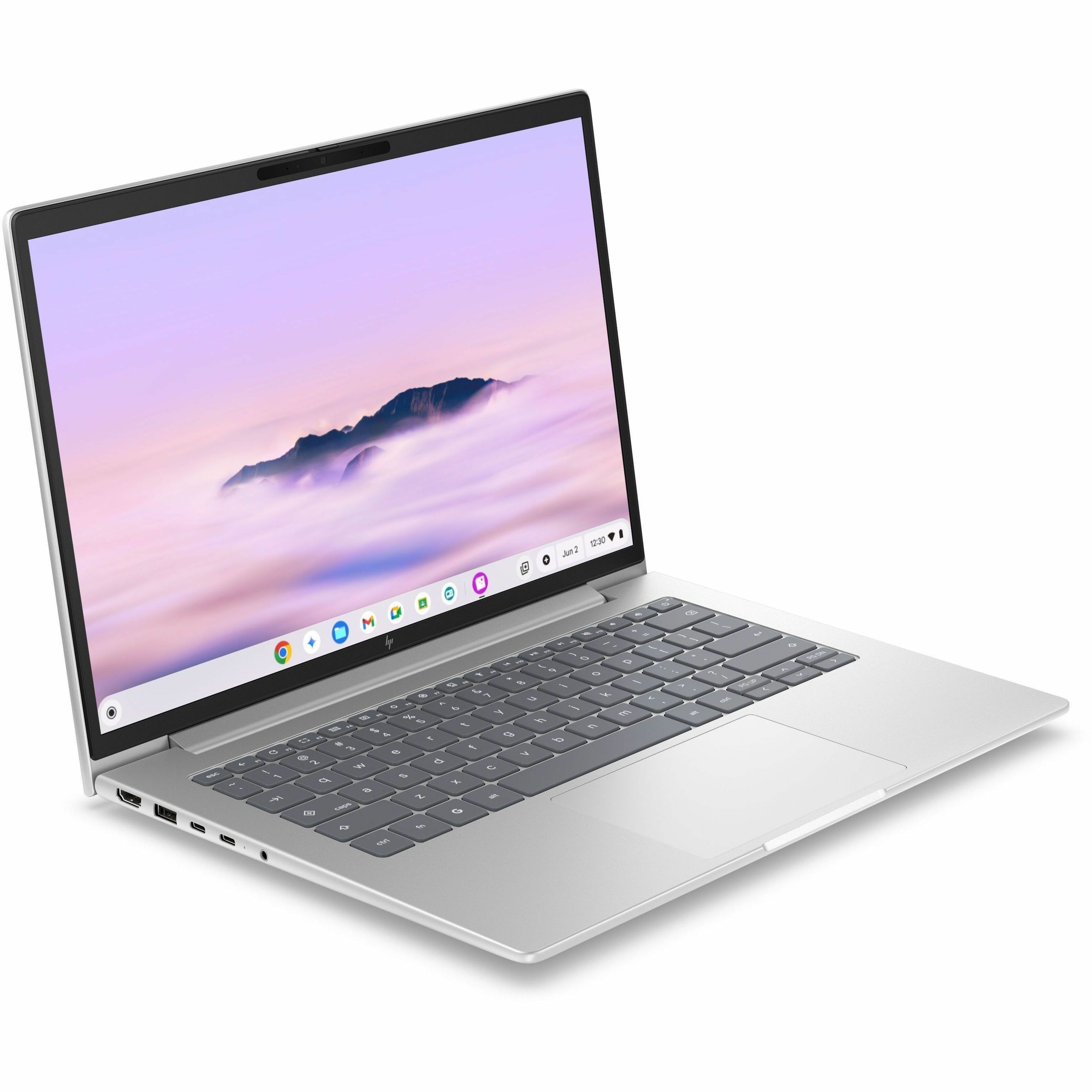 HP Elite 6 G2i 14" Chromebook - WUXGA - Intel Core 3 Series 1 100U - 8 GB - 128 GB Flash Memory - English Keyboard - Pike Silver Aluminum - Intel Chip - 1920 x 1200 - ChromeOS Plus - Intel - In-plane Switching (IPS) Technology - Front Camera/Webcam - 17.50 Hours Battery Run Time - IEEE 802.11be Wireless LAN Standard - Wi-Fi 7 — alternate image1