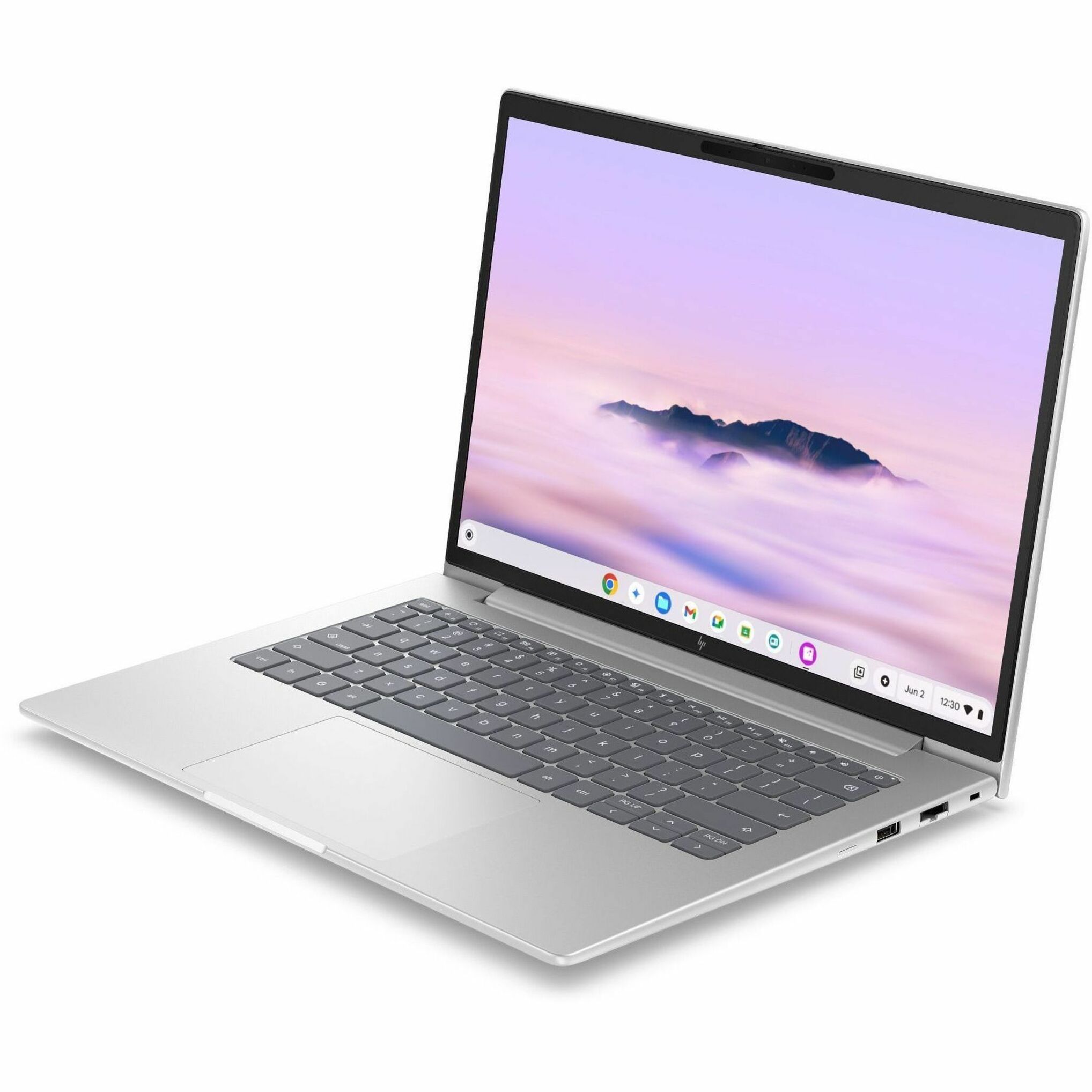 HP Elite 6 G2i 14" Chromebook - WUXGA - Intel Core 5 Series 2 220U - 8 GB - 128 GB Flash Memory - English Keyboard - Pike Silver Aluminum - Intel Chip - 1920 x 1200 - ChromeOS Plus - Intel - In-plane Switching (IPS) Technology - Front Camera/Webcam - 17.50 Hours Battery Run Time - IEEE 802.11be Wireless LAN Standard - Wi-Fi 7 — alternate image1