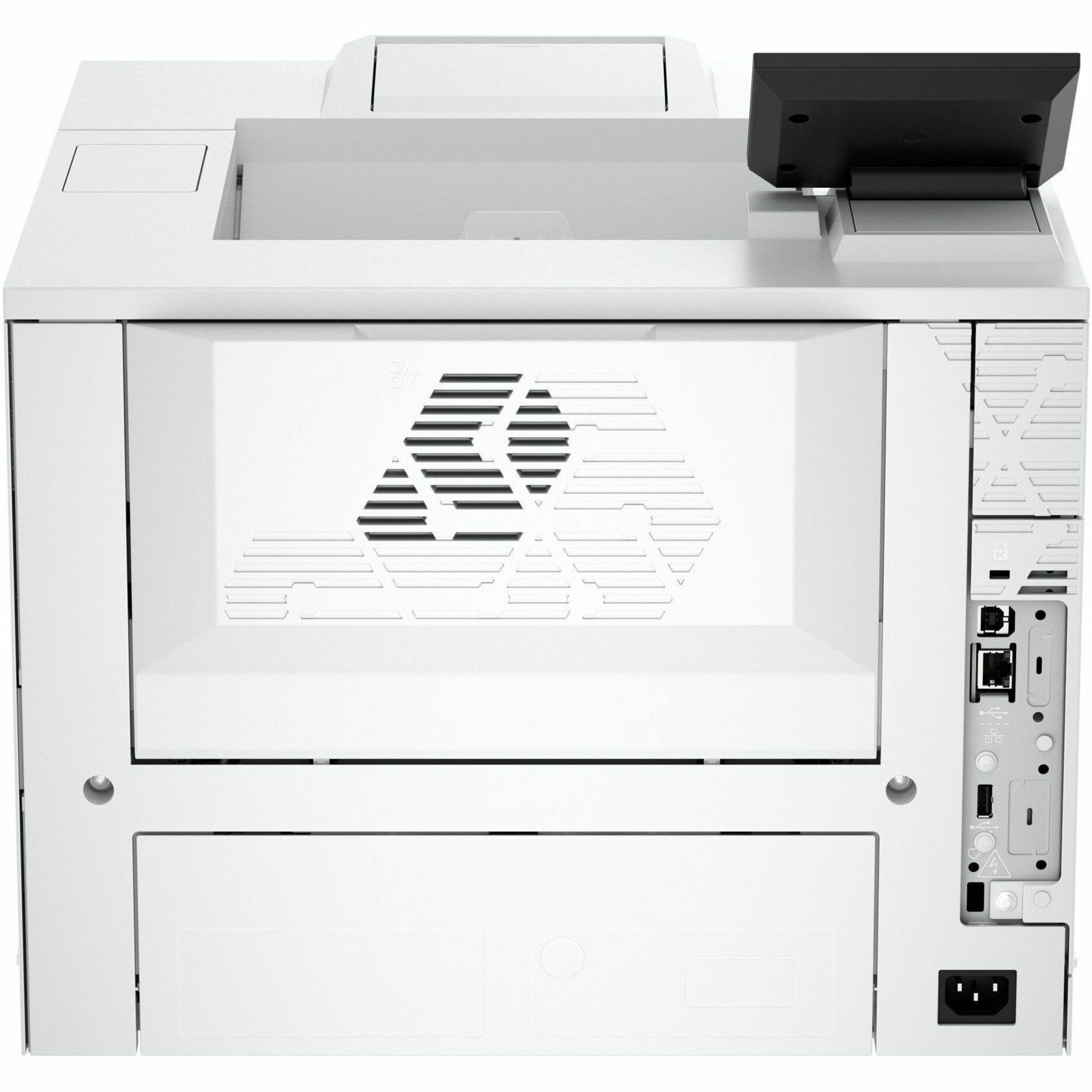 HP LaserJet Enterprise 6501dn Wired Laser Printer - Monochrome - 83 ppm Mono - 1200 x 1200 dpi Print - Automatic Duplex Print - 650 Sheets Input - Ethernet - Apple AirPrint, Mopria, Microsoft Universal Print - 225000 Pages Duty Cycle - Gigabit Ethernet - USB — rear