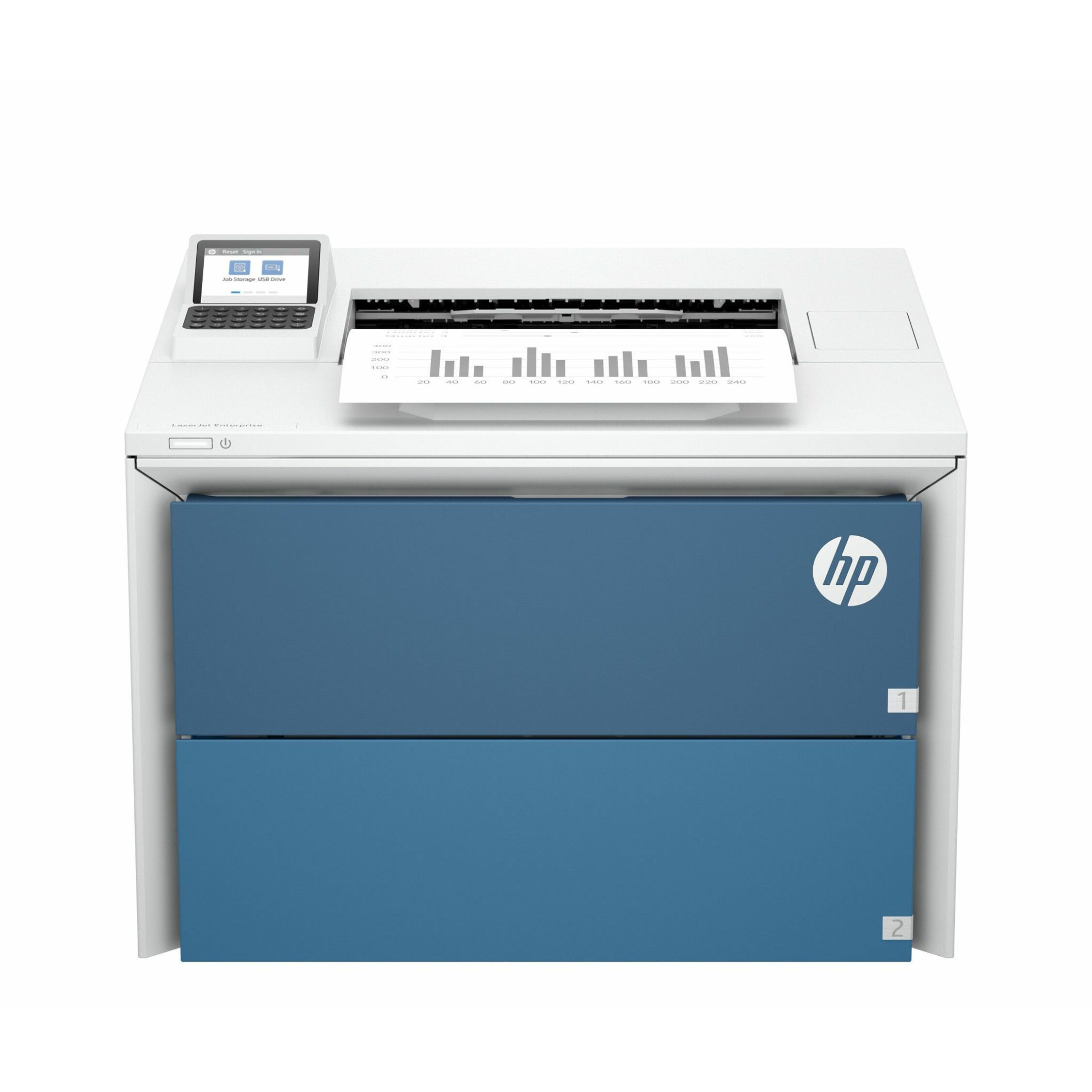 HP LaserJet Enterprise 5501n Wired Laser Printer - Monochrome - 76 ppm Mono - 1200 x 1200 dpi Print - Manual Duplex Print - 650 Sheets Input - Ethernet - Apple AirPrint, Mopria, Microsoft Universal Print - 150000 Pages Duty Cycle - Gigabit Ethernet - USB