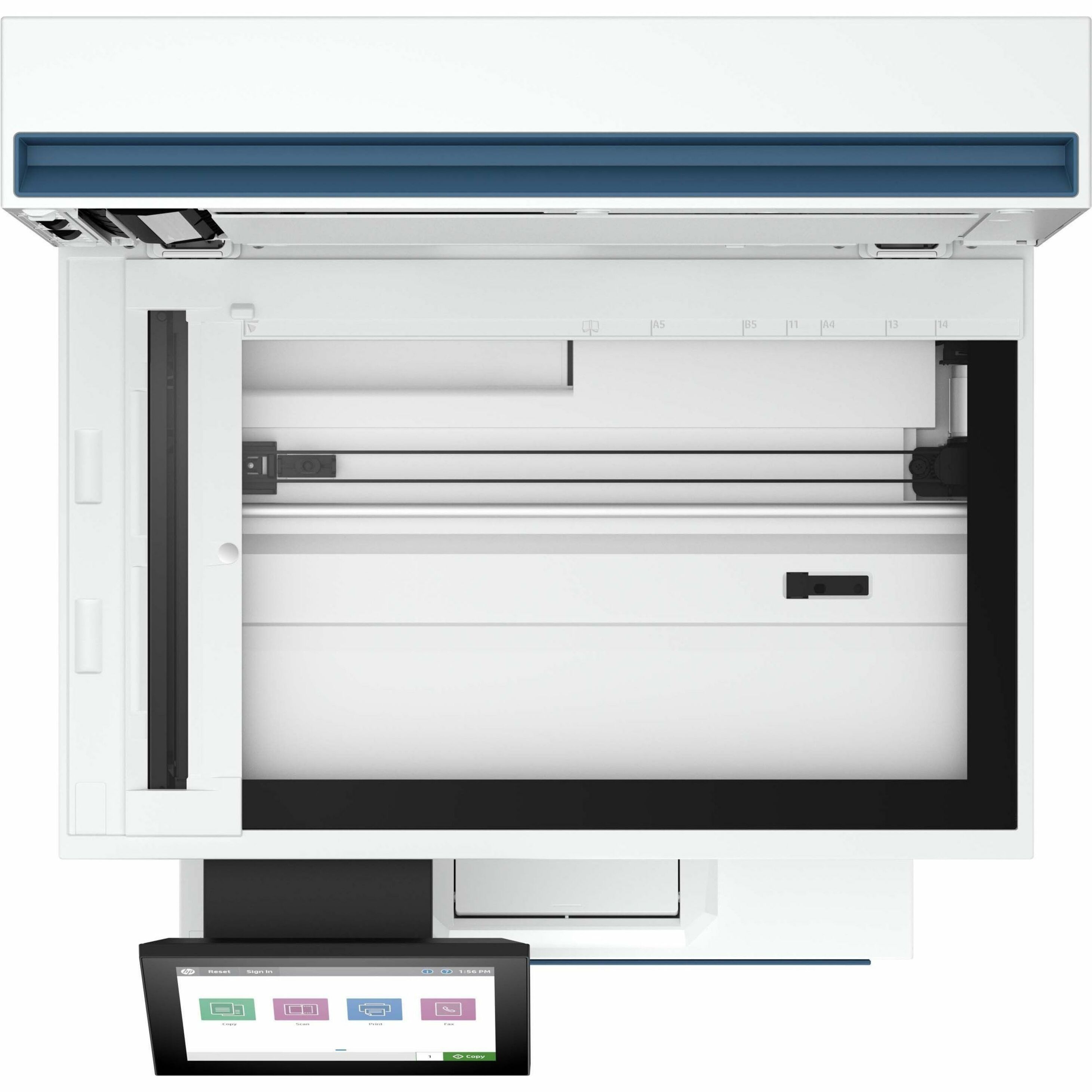 HP LaserJet Enterprise 6600dn Wired Laser Multifunction Printer - Monochrome - Copier/Printer/Scanner - 83 ppm Mono Print - 1200 x 1200 dpi Print - Automatic Duplex Print - Up to 360000 Pages Monthly - Color Flatbed, ADF Scanner - 600 dpi Optical Scan - Gigabit Ethernet - Apple AirPrint, Mopria, Microsoft Universal Print - USB — alternate image1
