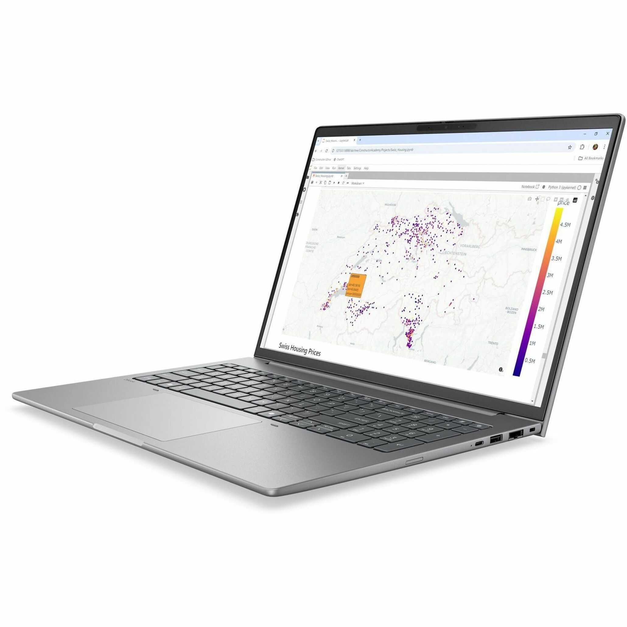 HP ZBook 8 G2i 16" Copilot+ PC Mobile Workstation - WUXGA - Intel Core Ultra 7 Series 3 366H - 16 GB - 512 GB SSD - French, English Keyboard - Meteor Silver Aluminum - Intel Chip - 1920 x 1200 - Windows 11 Pro - NVIDIA with 6 GB, Intel - In-plane Switching (IPS) Technology - Front Camera/Webcam - IEEE 802.11be Wireless LAN Standard - Wi-Fi 7 — alternate image2