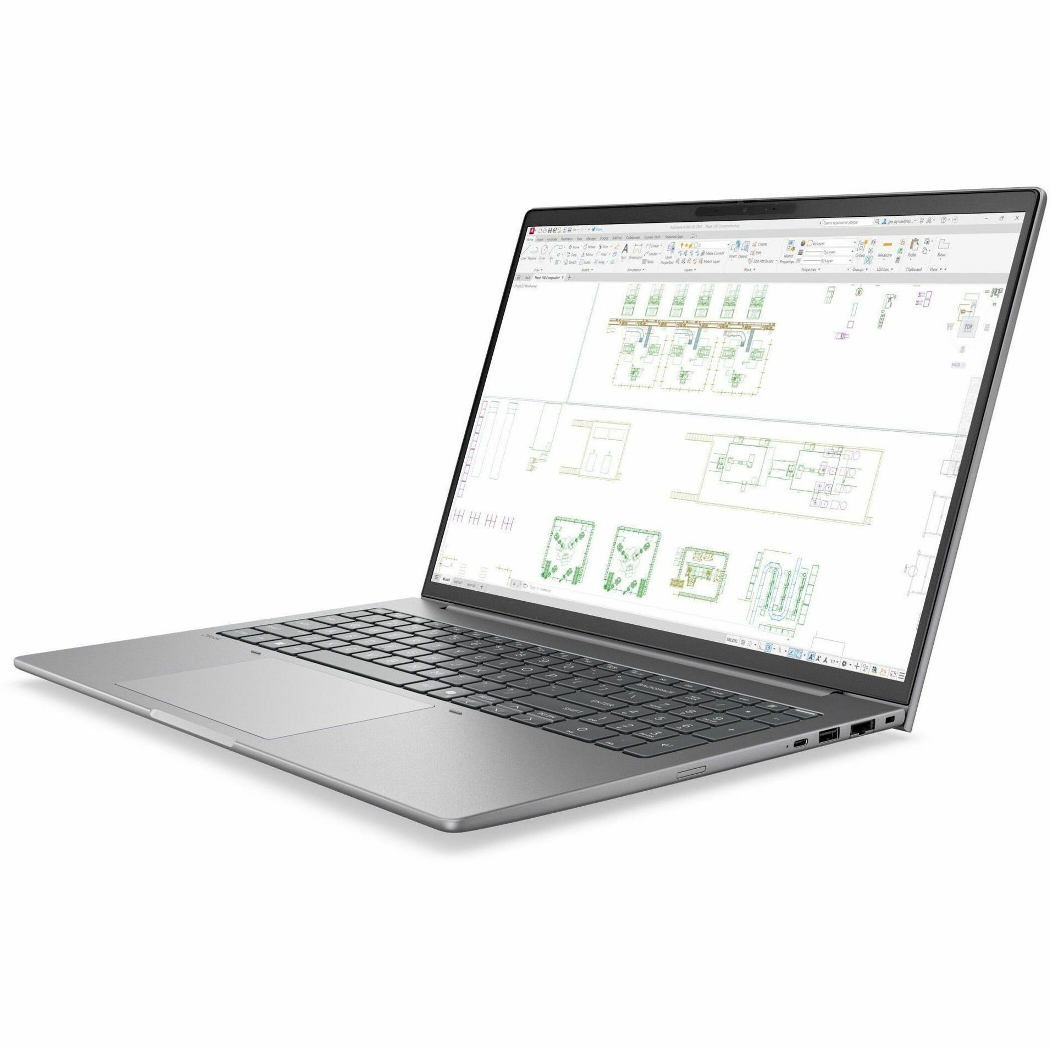 HP ZBook 8 G2i 16" Copilot+ PC Mobile Workstation - WQUXGA - Intel Core Ultra 7 Series 3 366H - 64 GB - 2 TB SSD - French, English Keyboard - Meteor Silver Aluminum - Intel Chip - 3840 x 2400 - Windows 11 Pro - NVIDIA with 6 GB, Intel - In-plane Switching (IPS) Technology, DreamColor - Front Camera/Webcam - IEEE 802.11be Wireless LAN Standard - Wi-Fi 7 — alternate image2