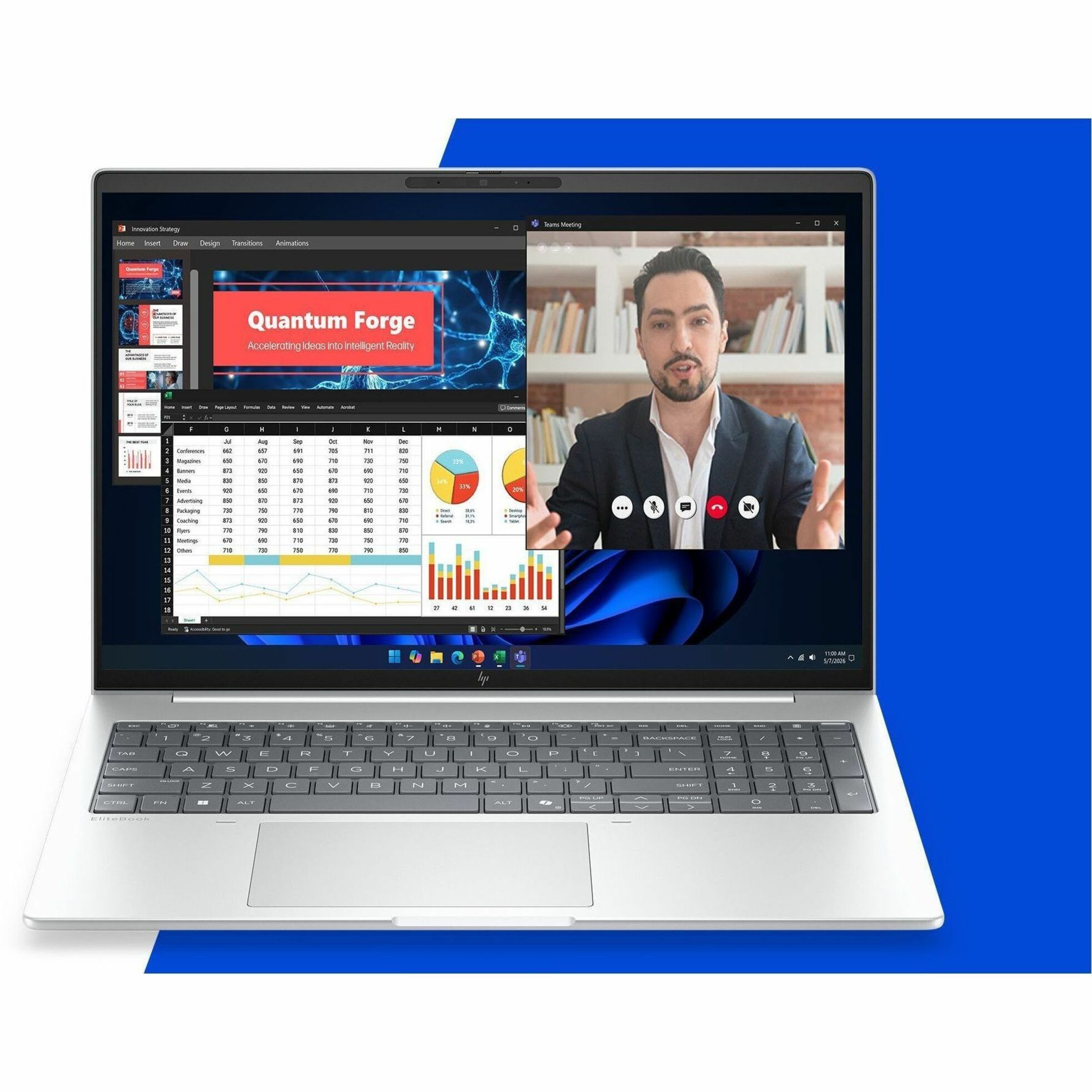 HP EliteBook 8 G2i 16" Copilot+ PC Notebook - 5G - Intel Core Ultra 7 Series 3 366H - 32 GB - 512 GB SSD - Intel Chip - LTE, UMTS, DC-HSPA+, HSPA+ - Intel — alternate image5