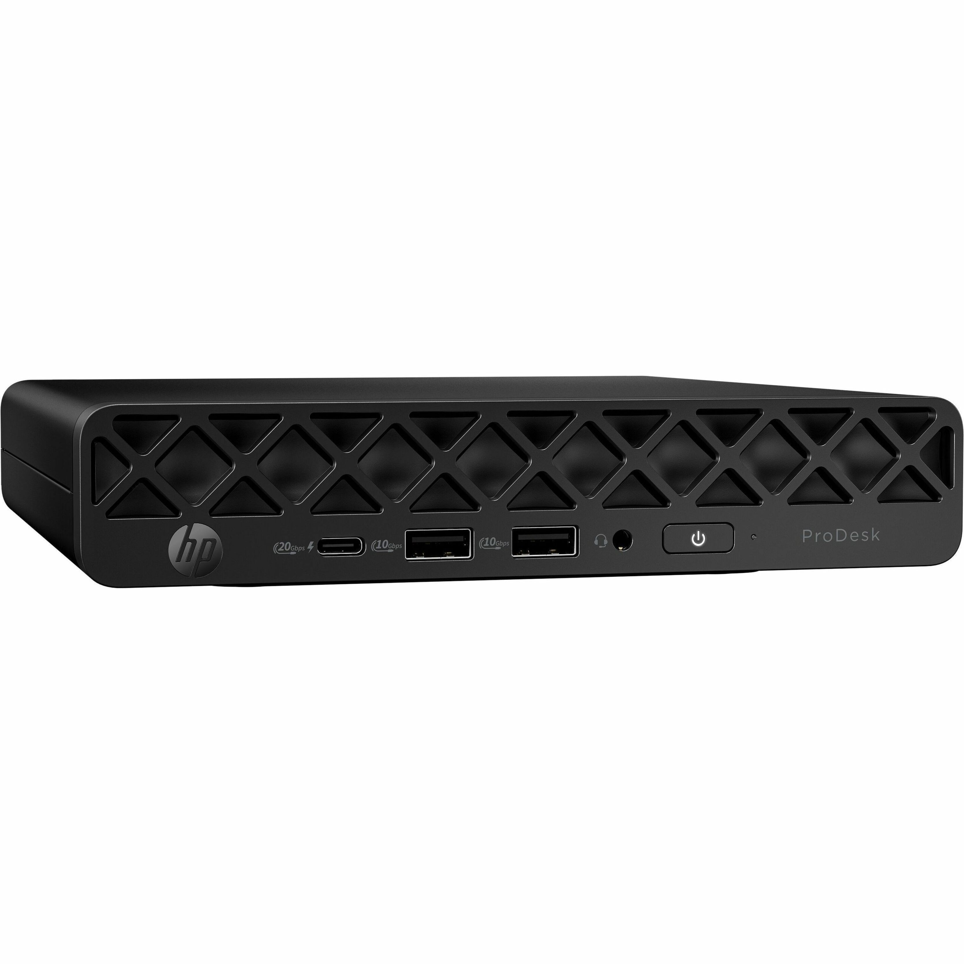 HP ProDesk 4 G1i Desktop Computer - Intel Core Ultra 5 225T - vPro Technology - 16 GB - 512 GB PCI Express NVMe SSD - Mini PC - Jack Black - Intel Q870 Chip - Windows 11 Pro - Intel DDR5 SDRAM - Wi-Fi 6E (IEEE 802.11ax) - 90 W — right